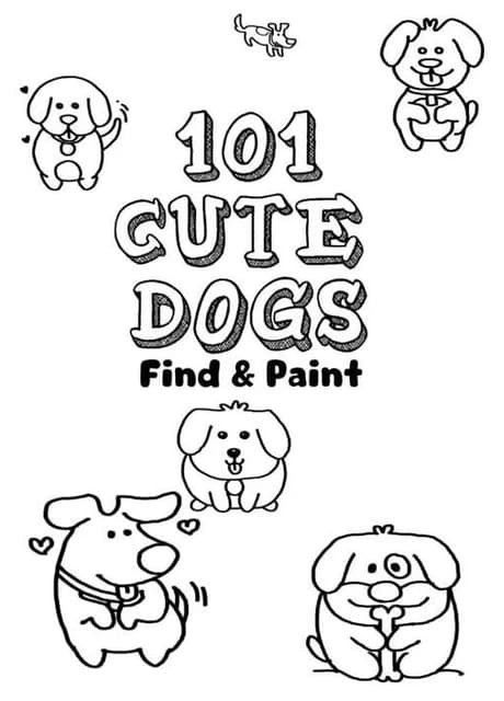 101 Cute Dogs: Find & Paint