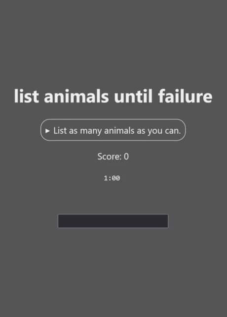 List Animals Until Failure