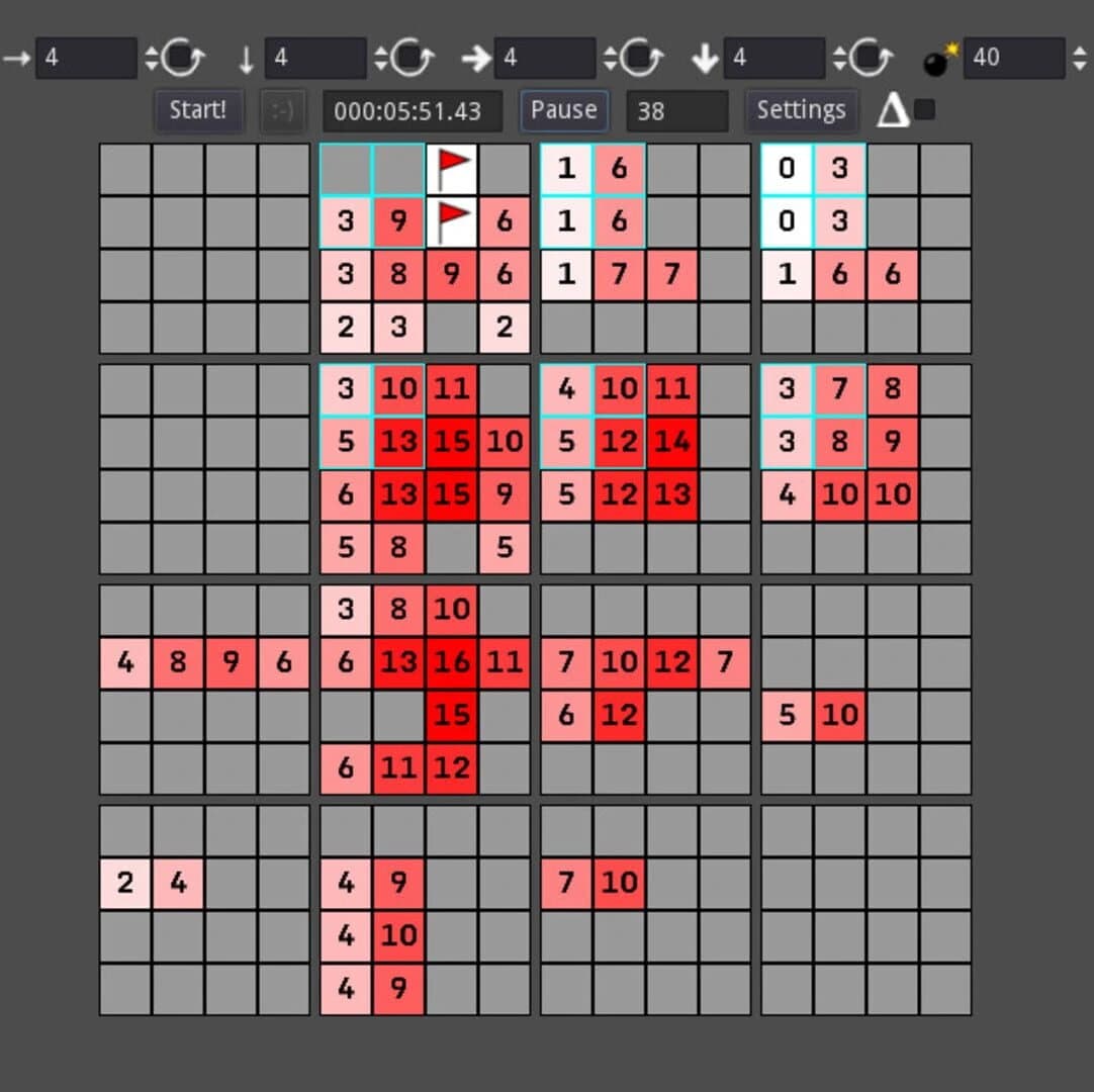 4D Minesweeper screenshot 2