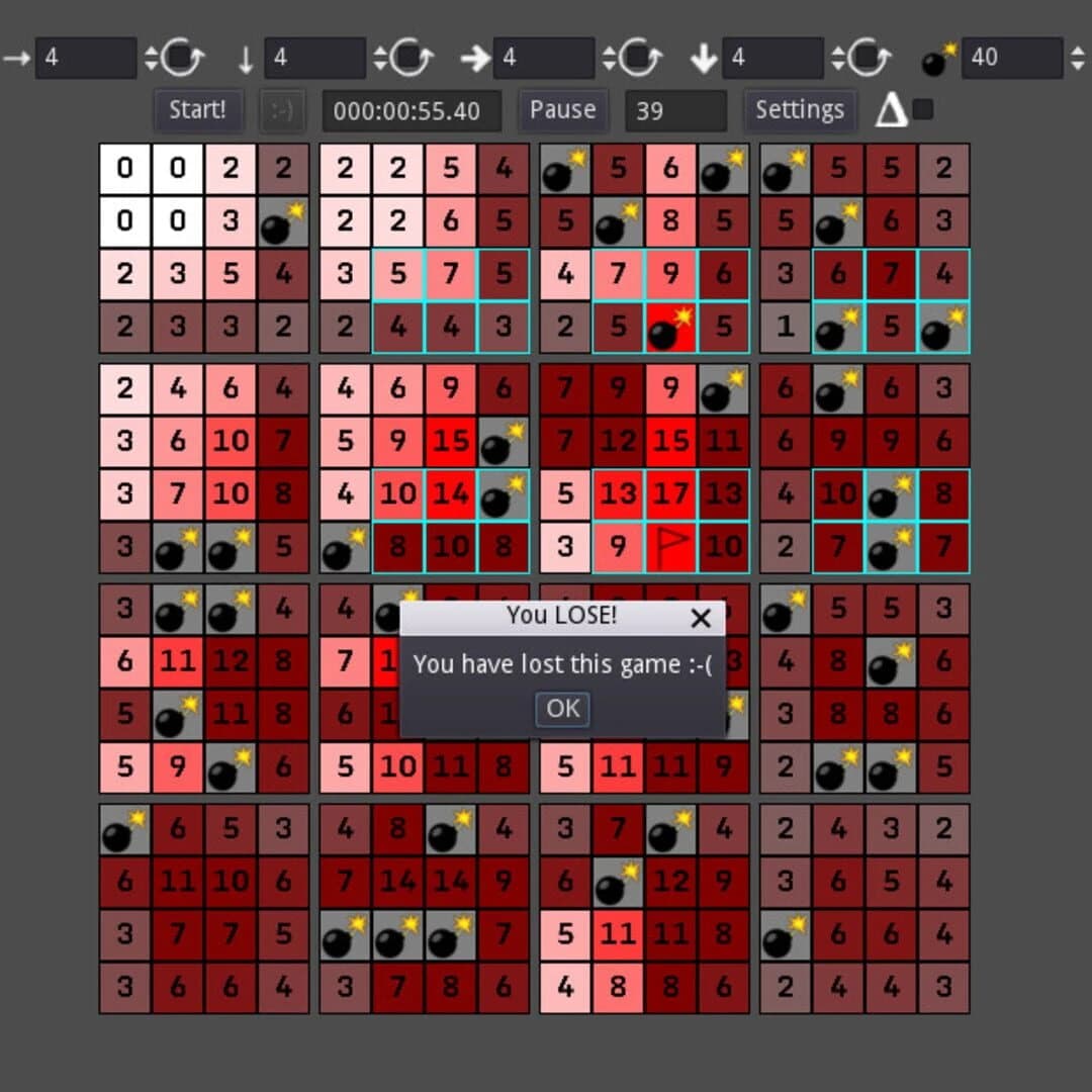 4D Minesweeper screenshot 1