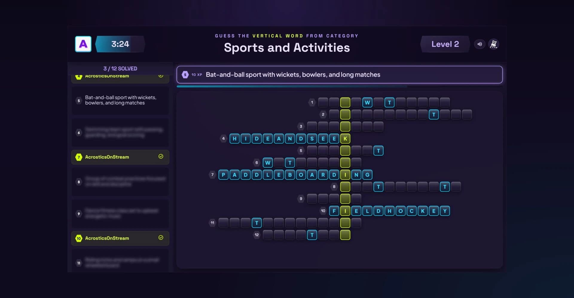 Acrostics on Stream screenshot 3