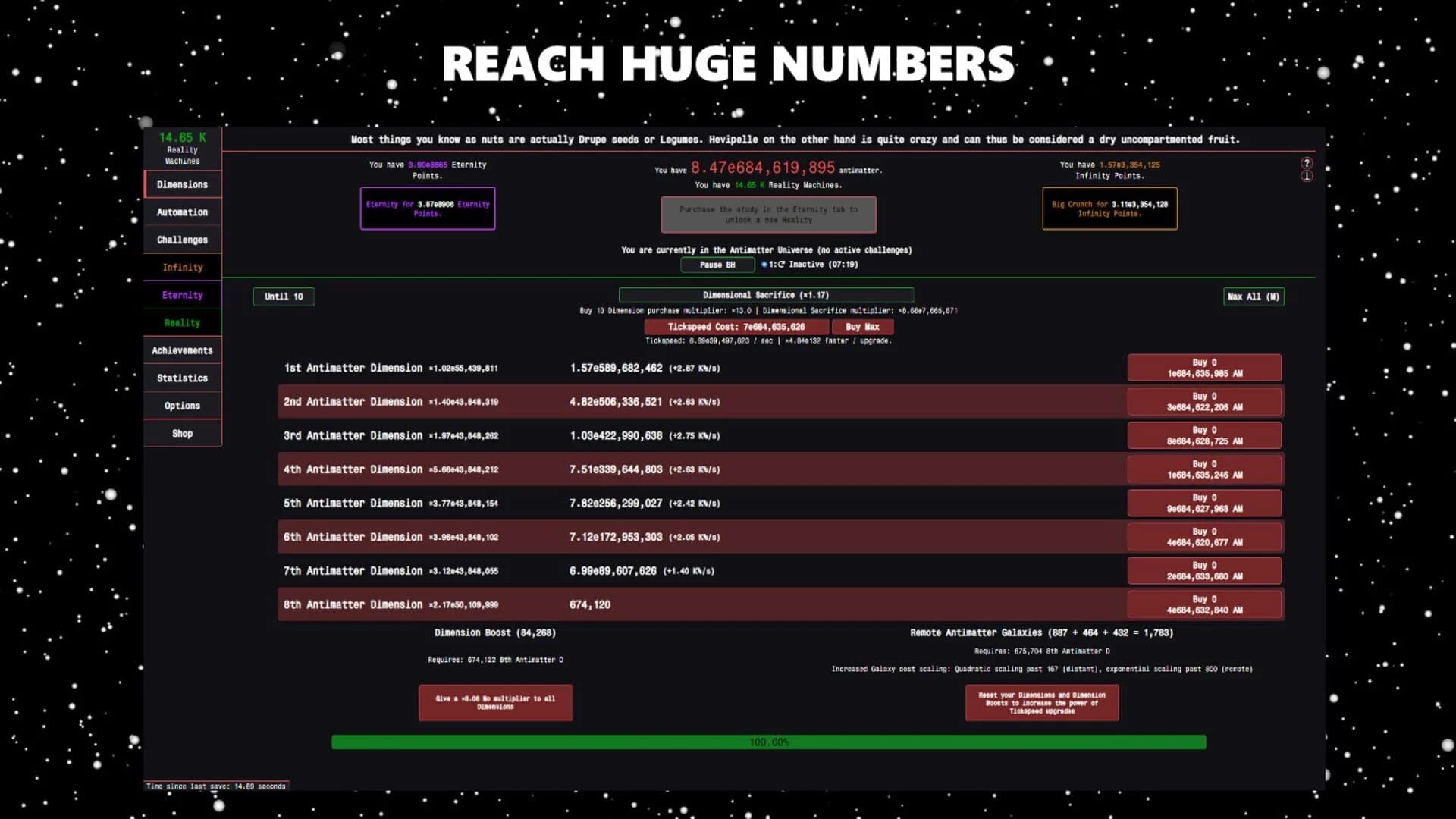 Antimatter Dimensions screenshot 1