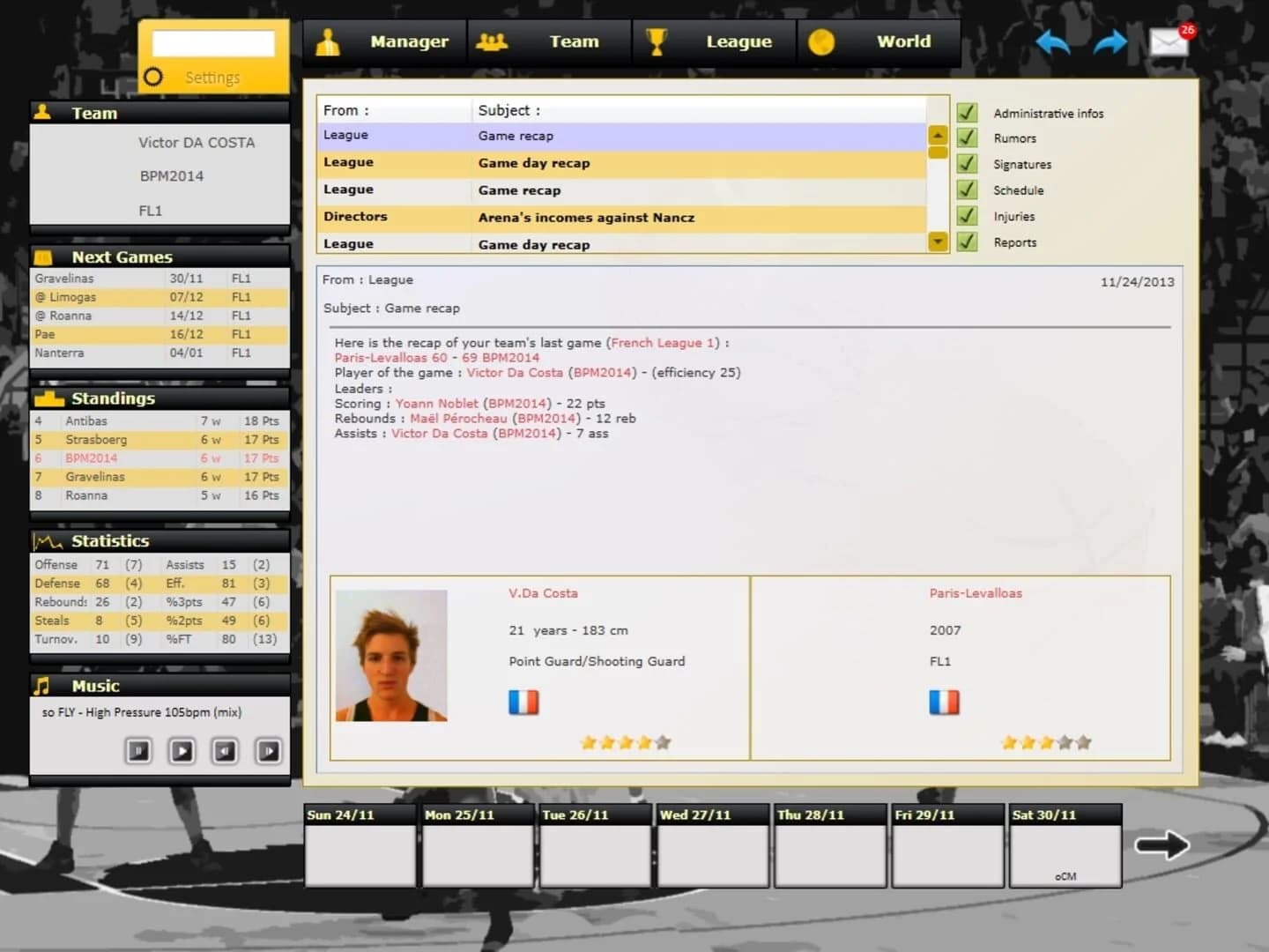 Basketball Pro Management 2014 screenshot 5