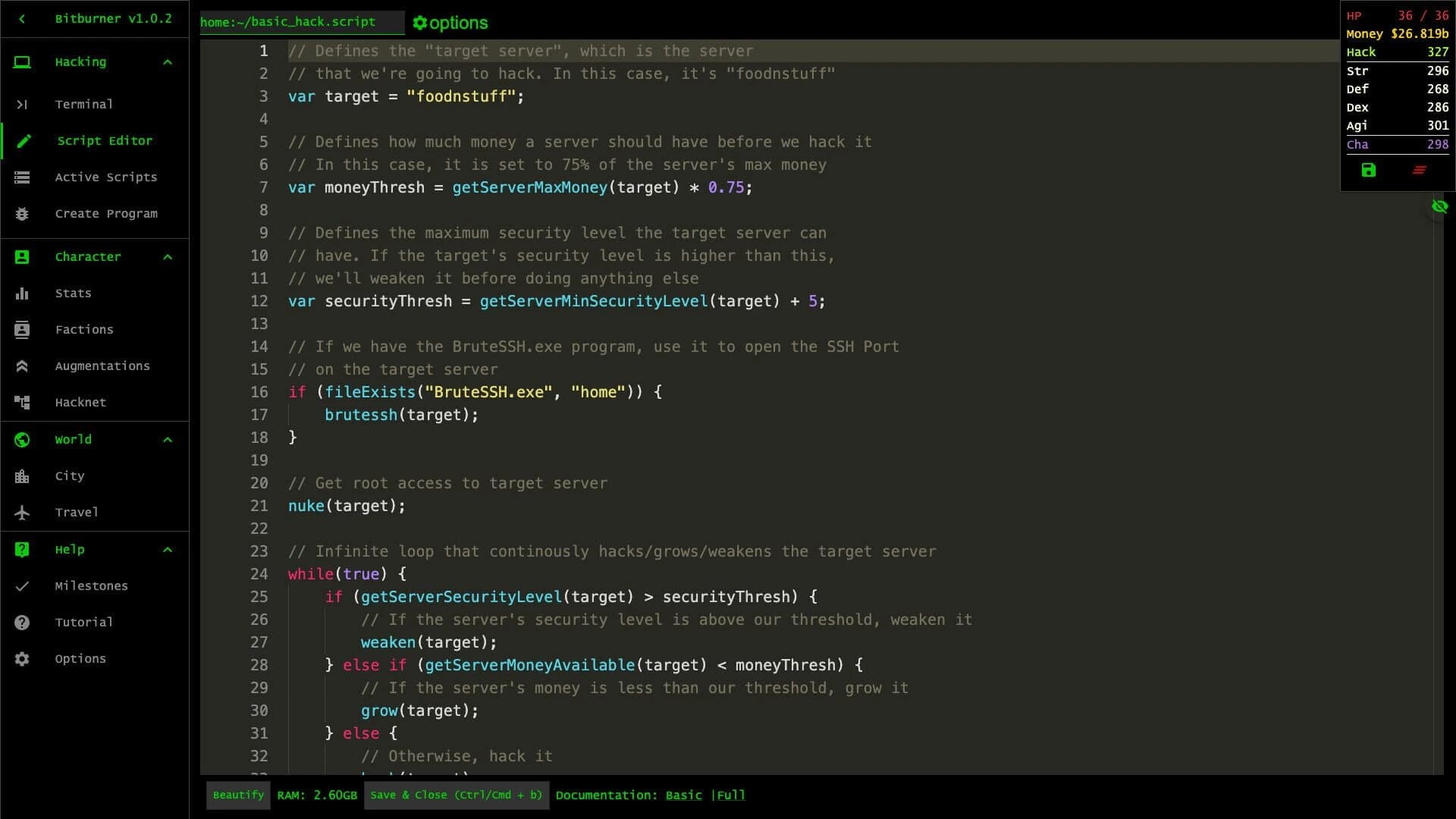 Bitburner screenshot 1