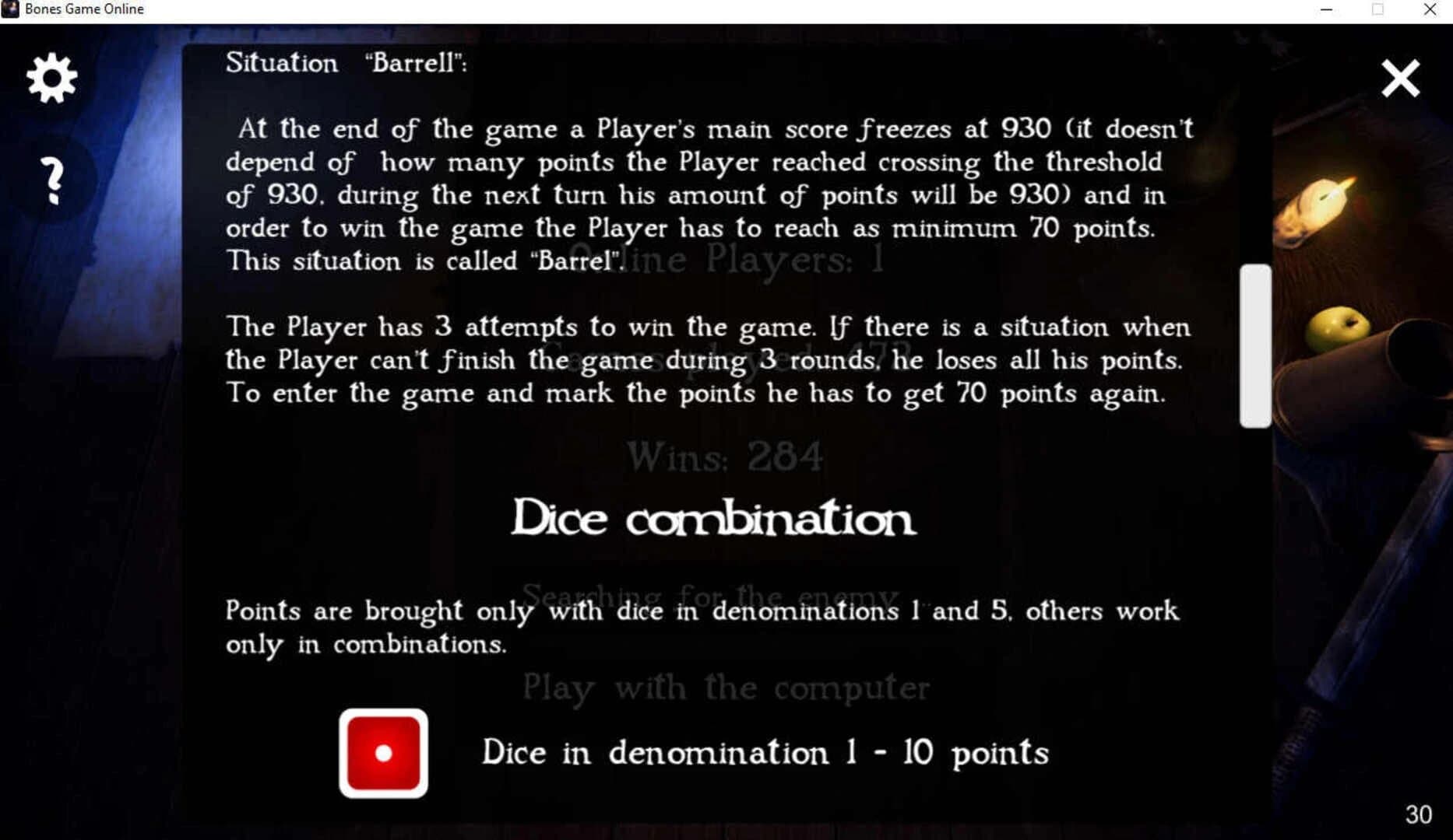 Bones game online screenshot 5