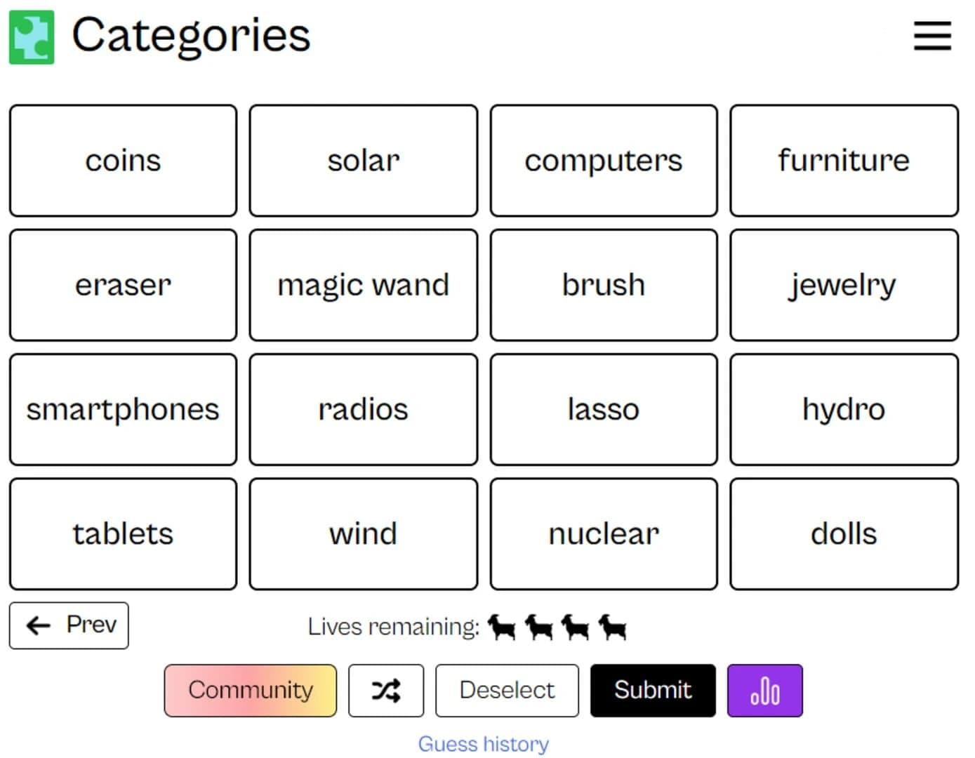 Categories screenshot 1