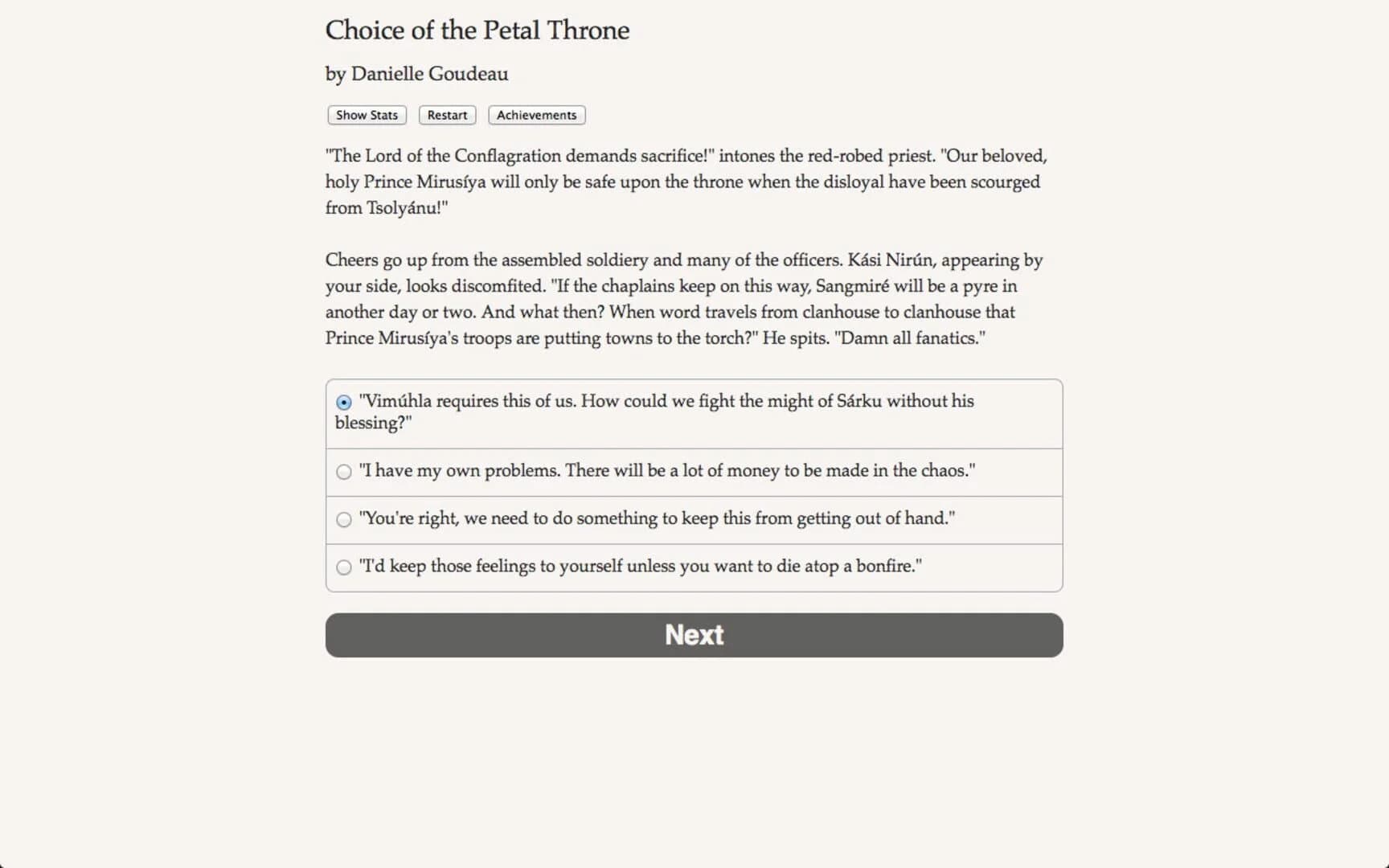 Choice of the Petal Throne screenshot 2