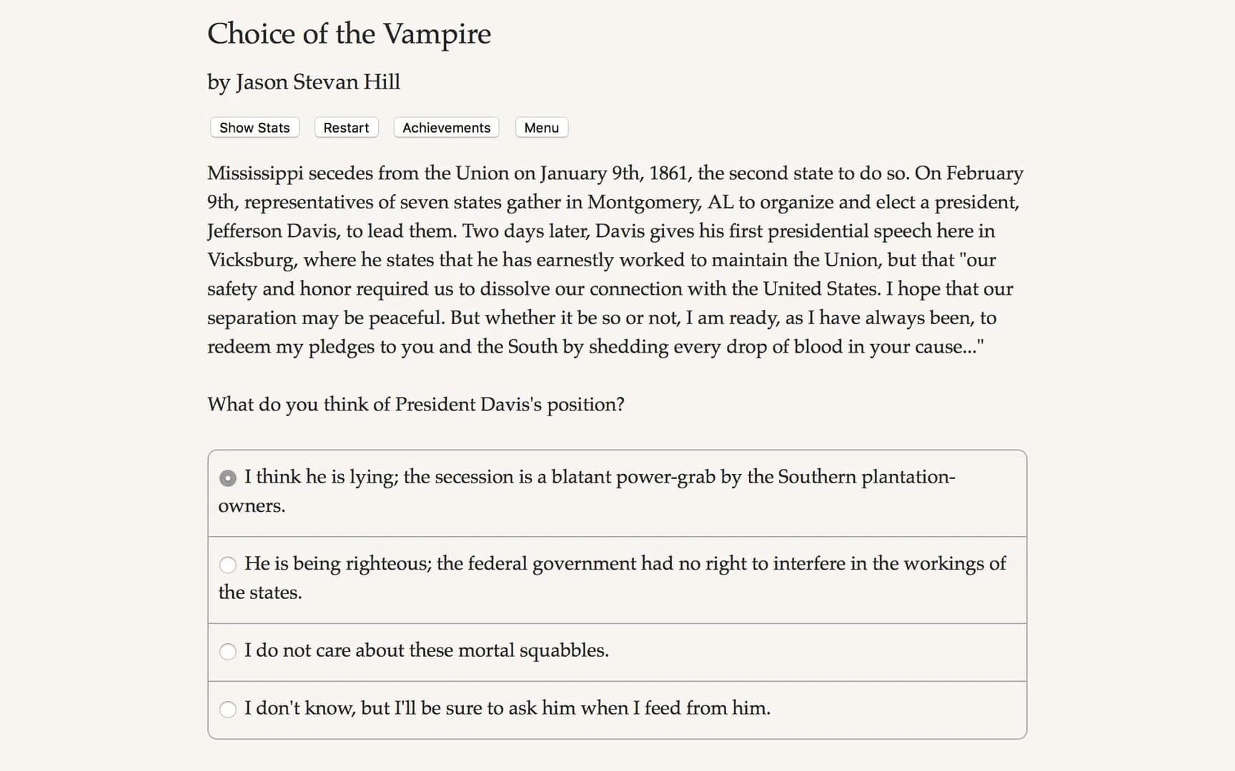 Choice of the Vampire screenshot 1
