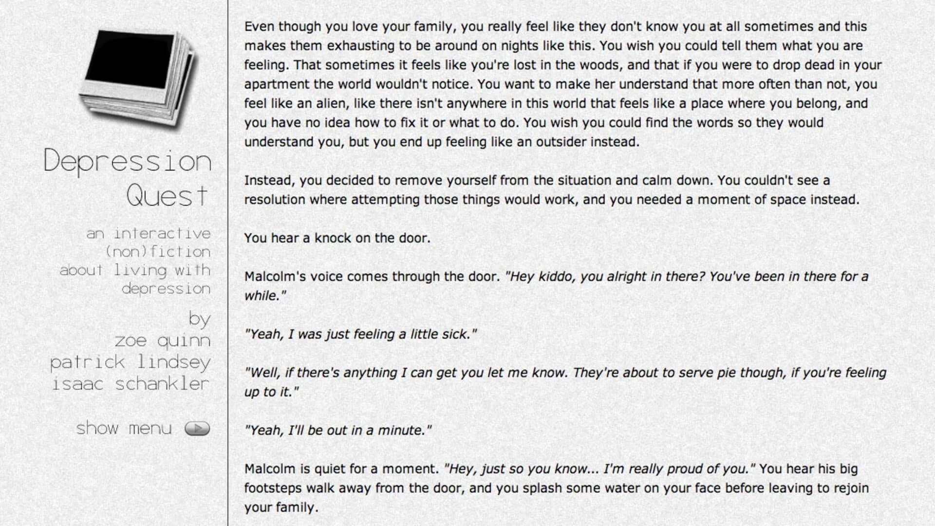 Depression Quest screenshot 1