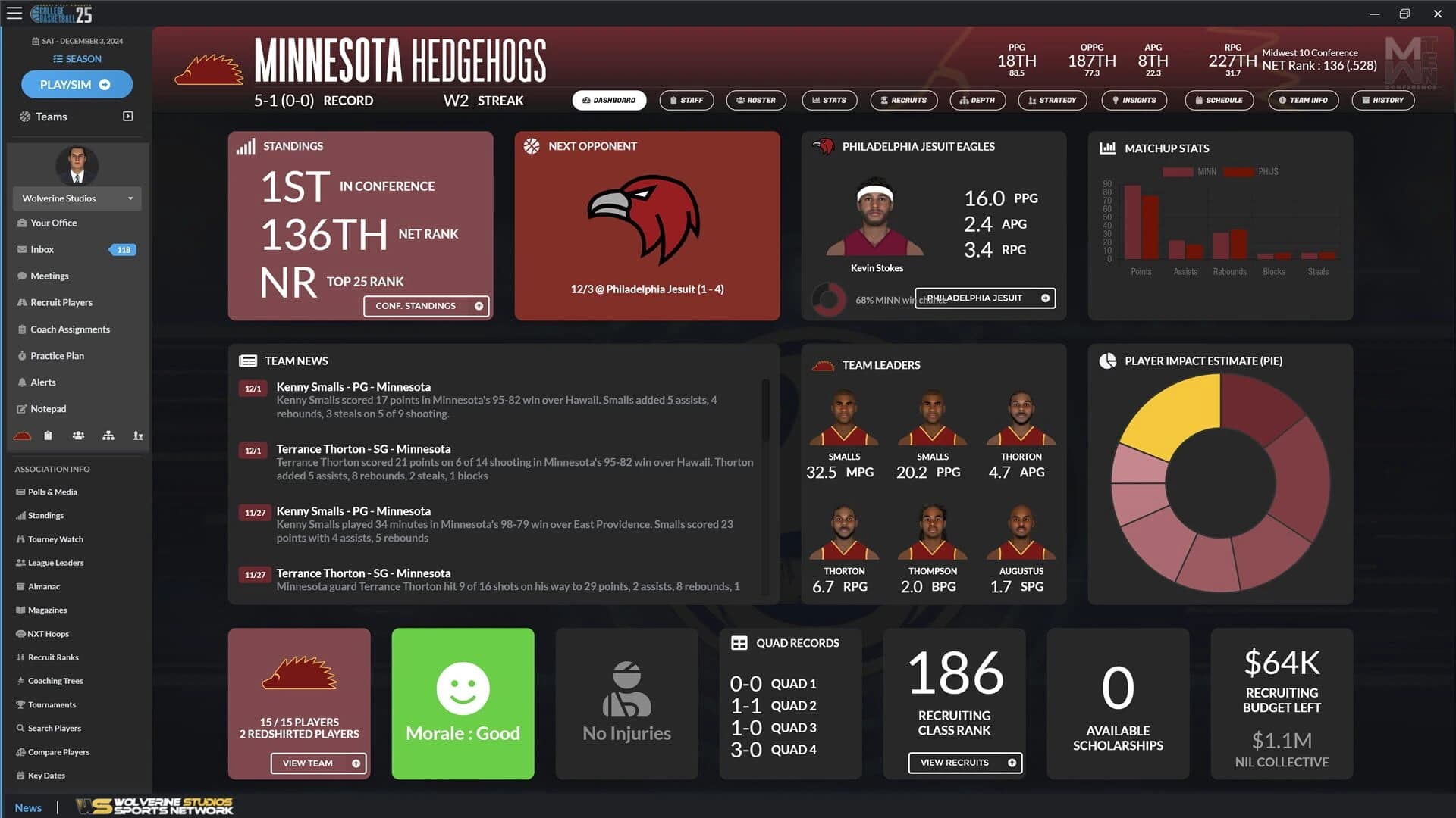 Draft Day Sports: College Basketball 2025 screenshot 2