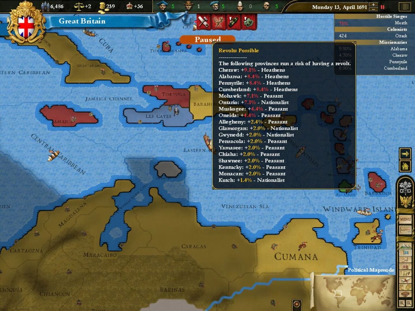 Europa Universalis III: In Nomine screenshot 5