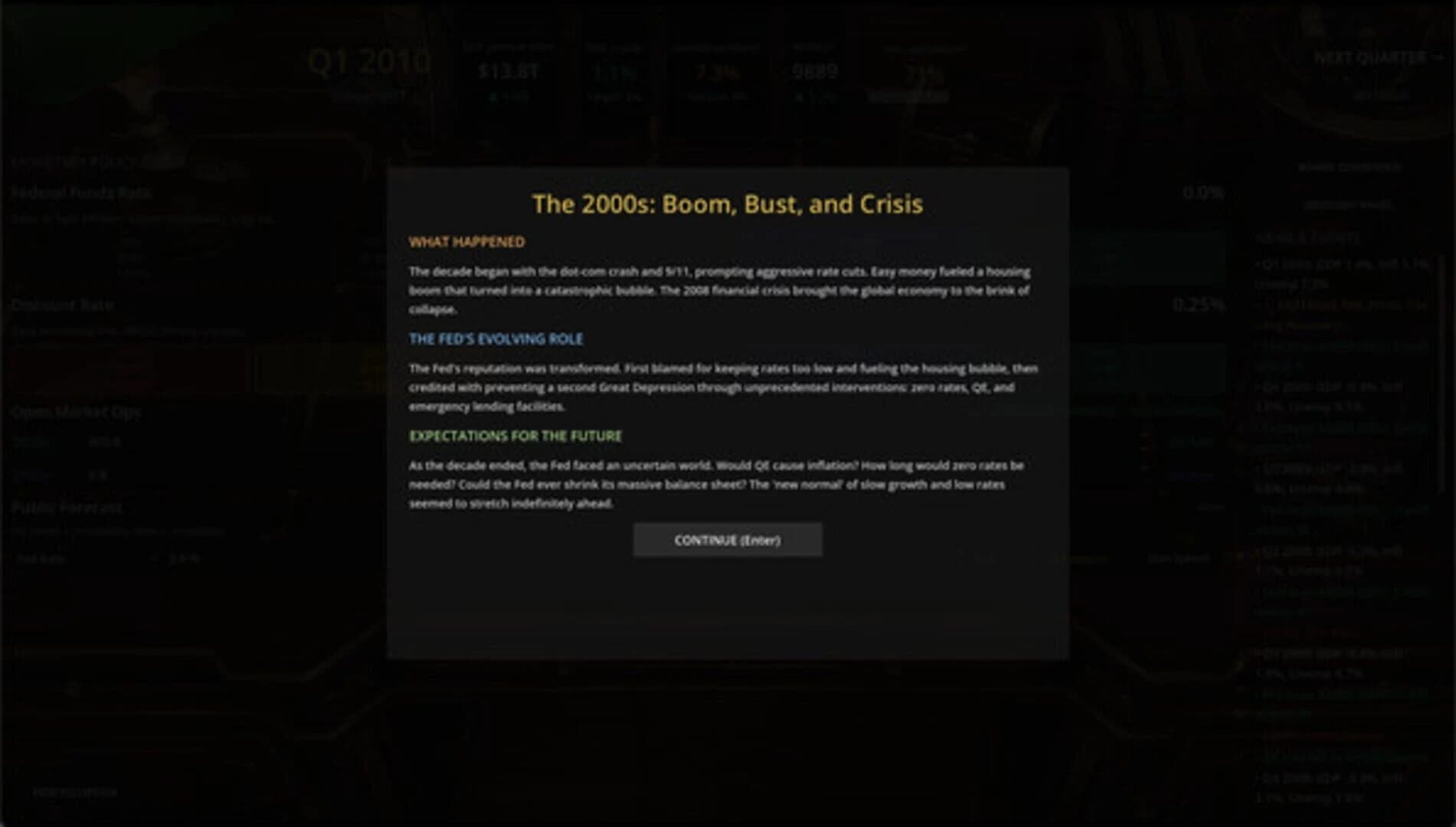 Federal Reserve Simulator screenshot 1