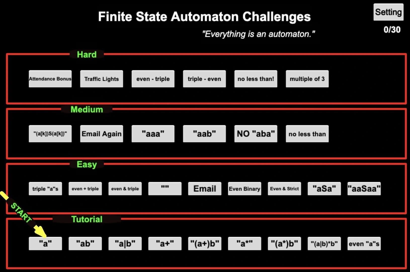 Finite State Automaton Challenges screenshot 2