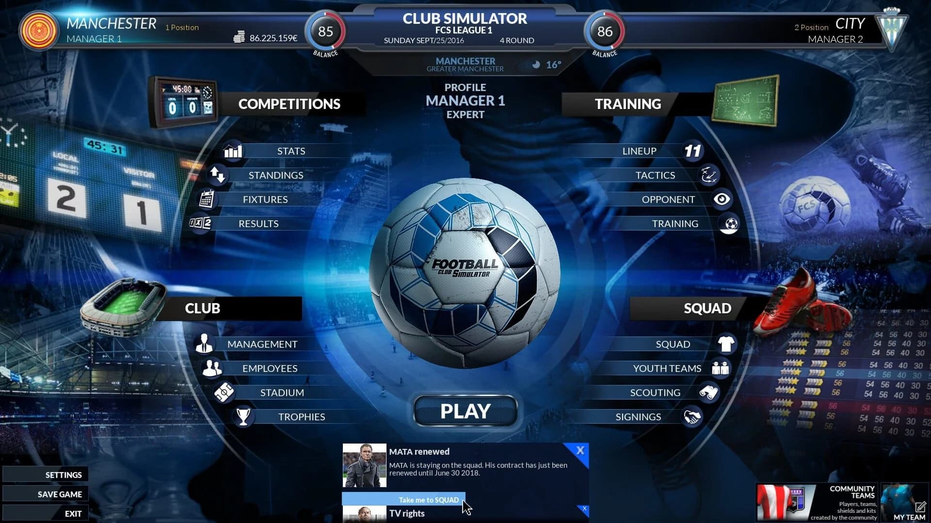 Football Club Simulator - FCS screenshot 1