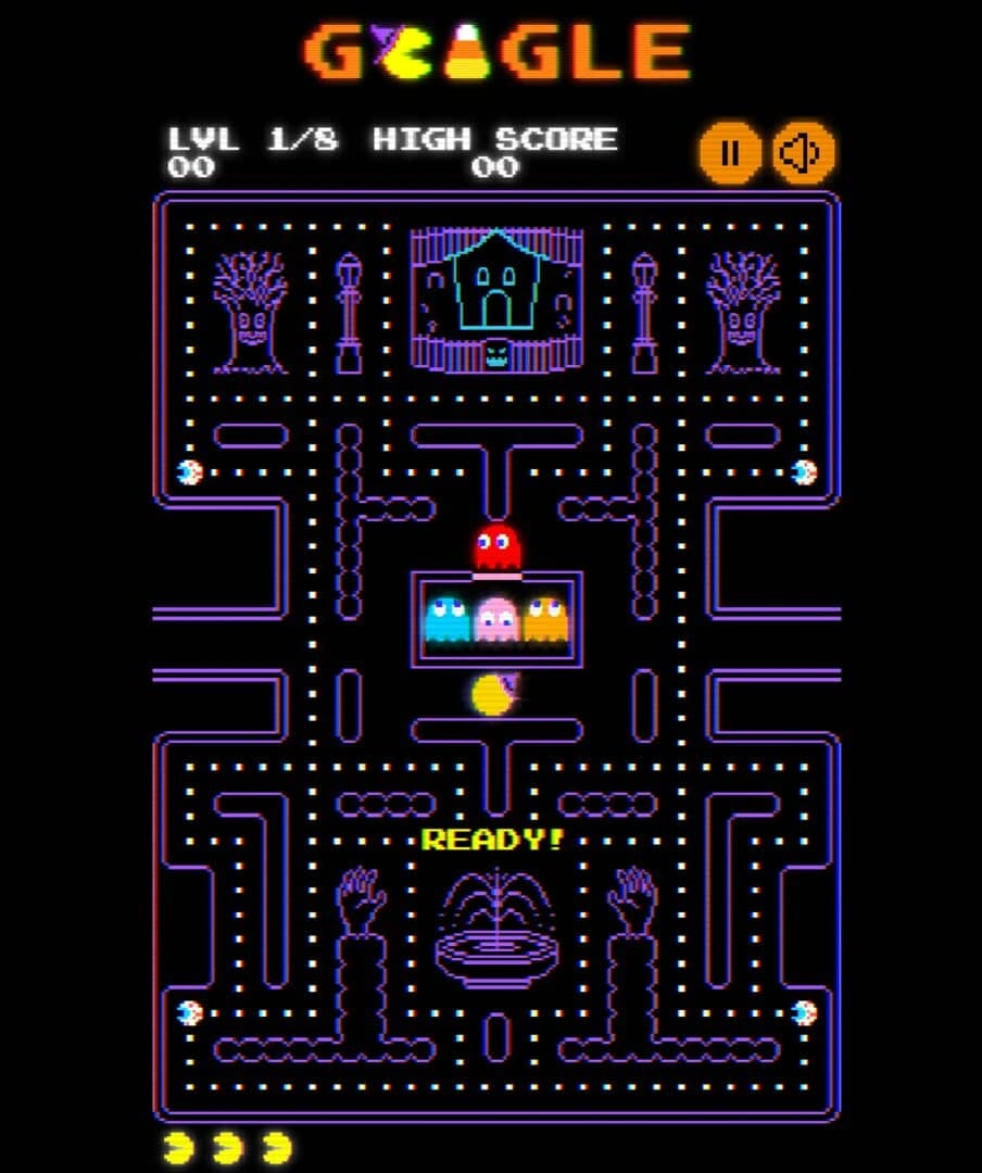 Google Doodle: Pac-Man Halloween 2025 screenshot 1
