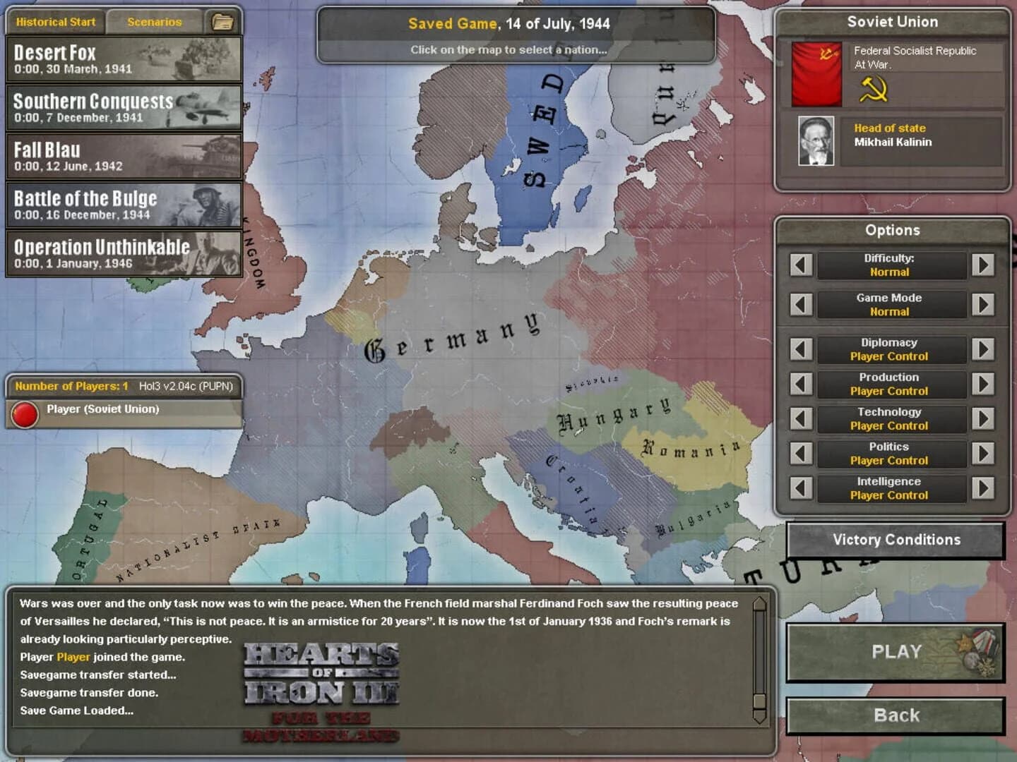 Hearts of Iron III: For the Motherland screenshot 1