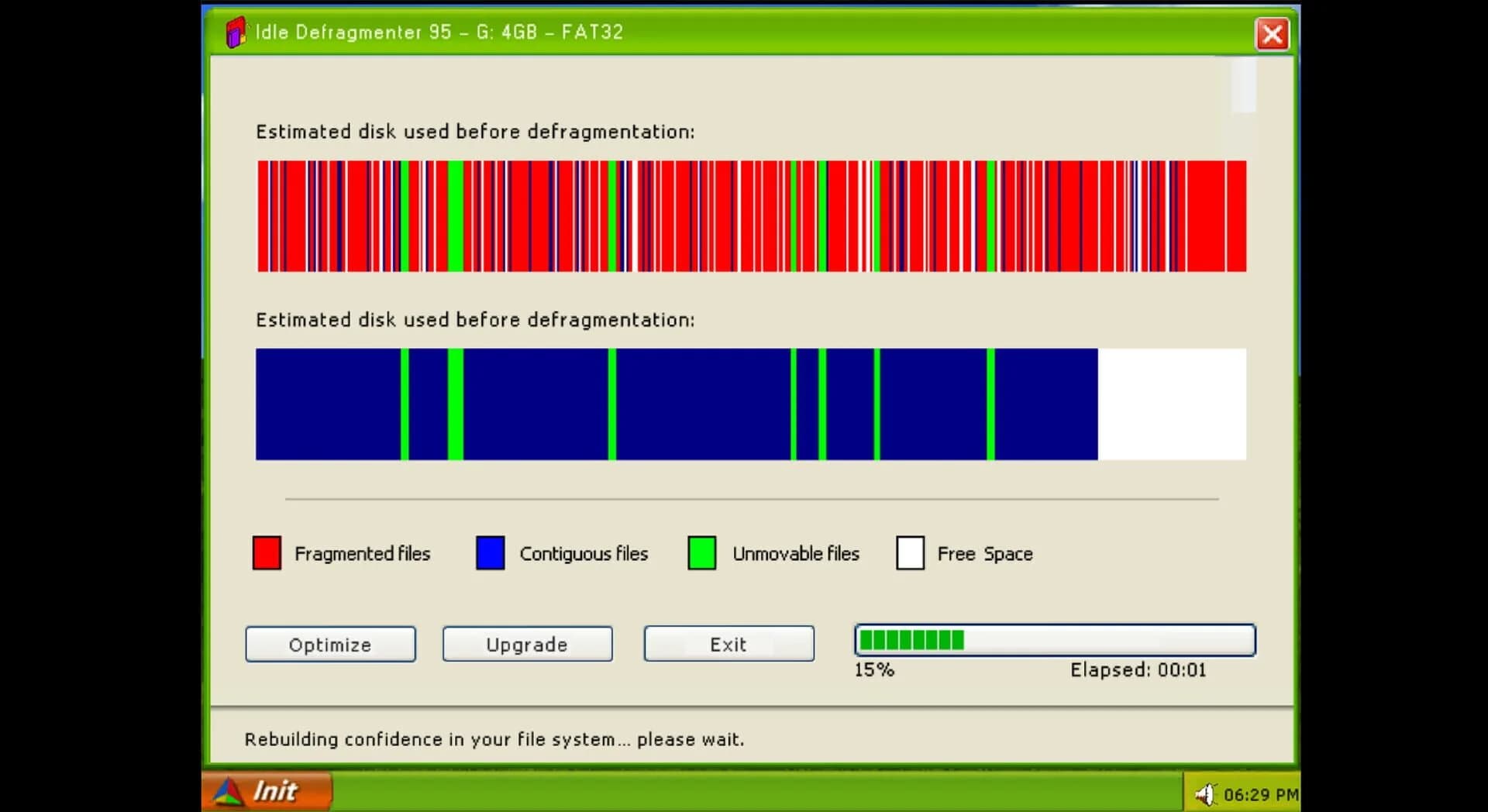Idle Defragmenter 95 screenshot 3