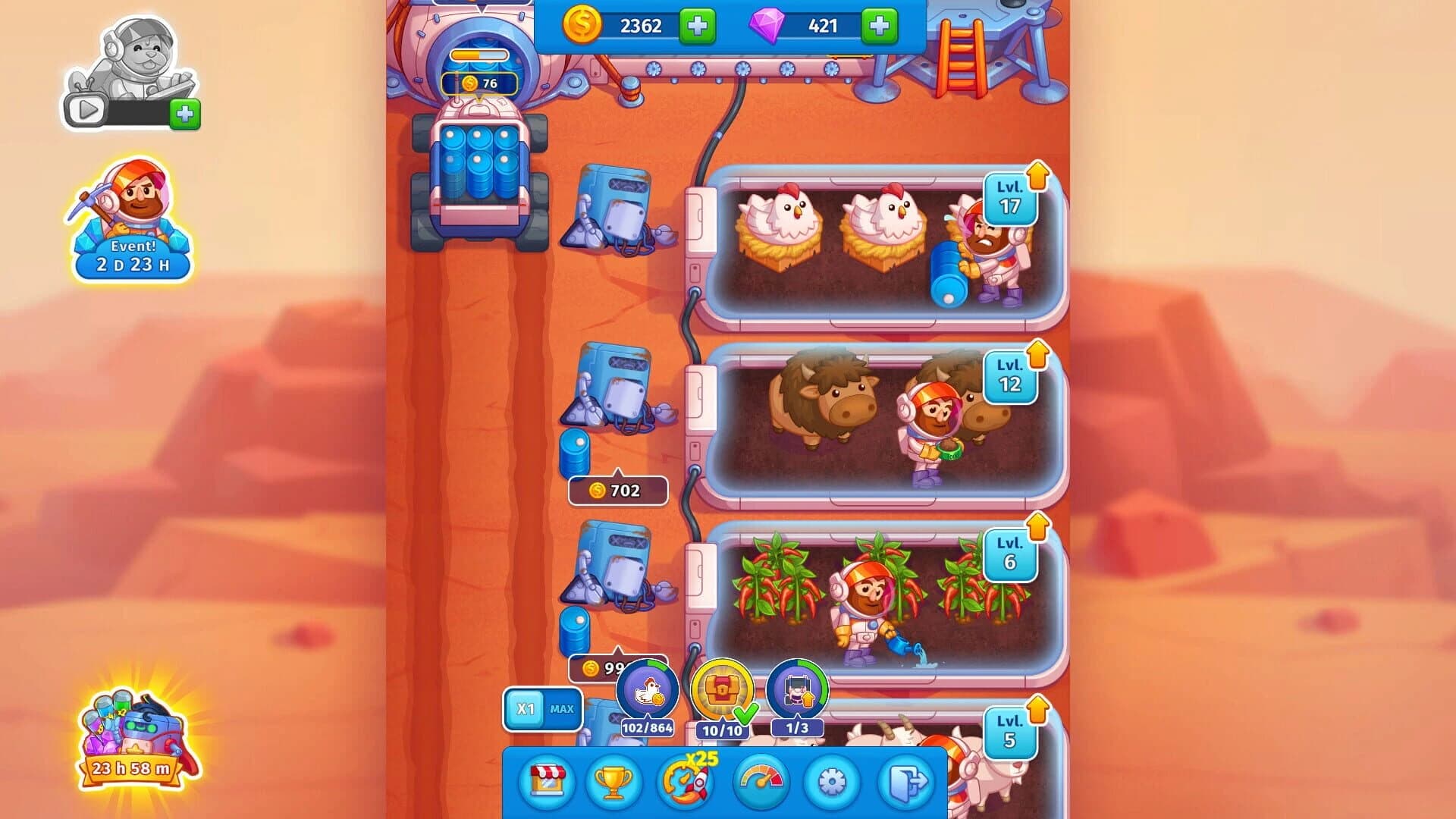 Idle Mars Colony screenshot 2