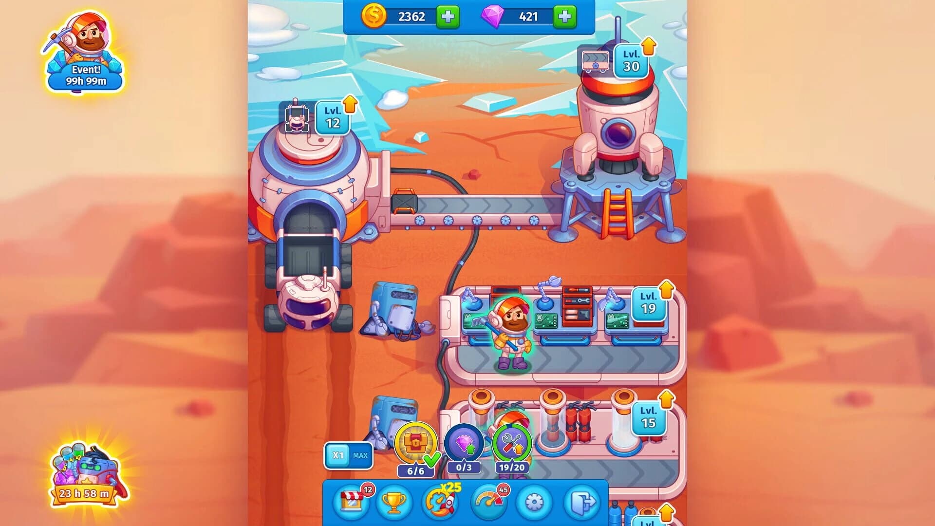 Idle Mars Colony screenshot 1
