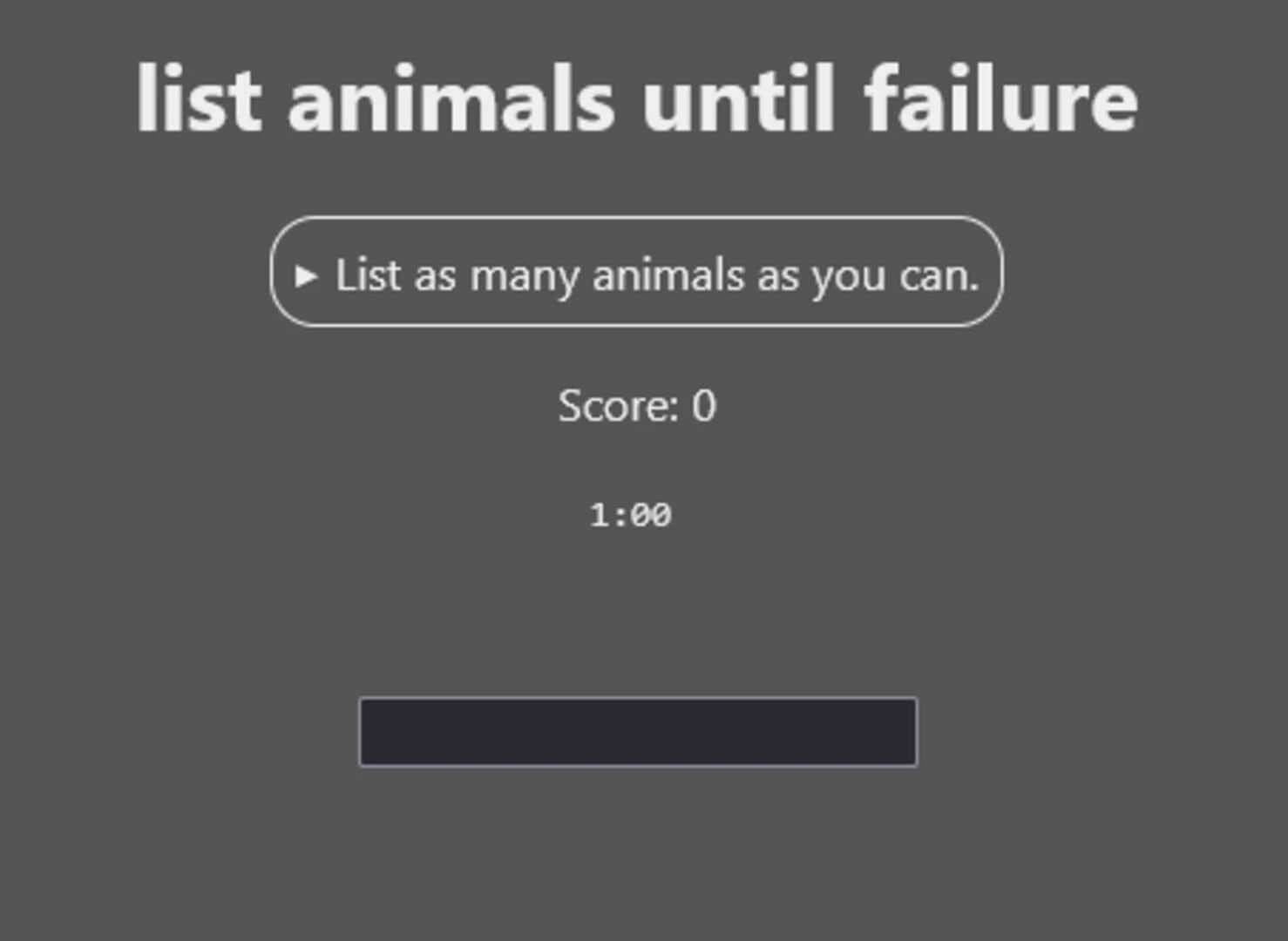List Animals Until Failure screenshot 1