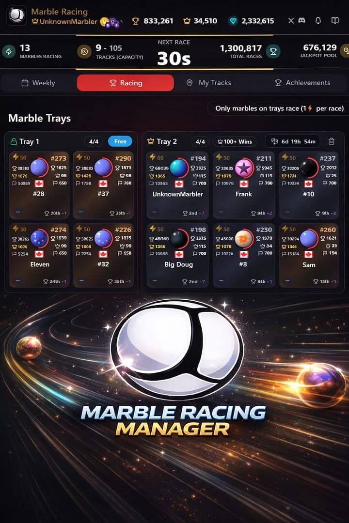 Marble Racing Manager screenshot 1