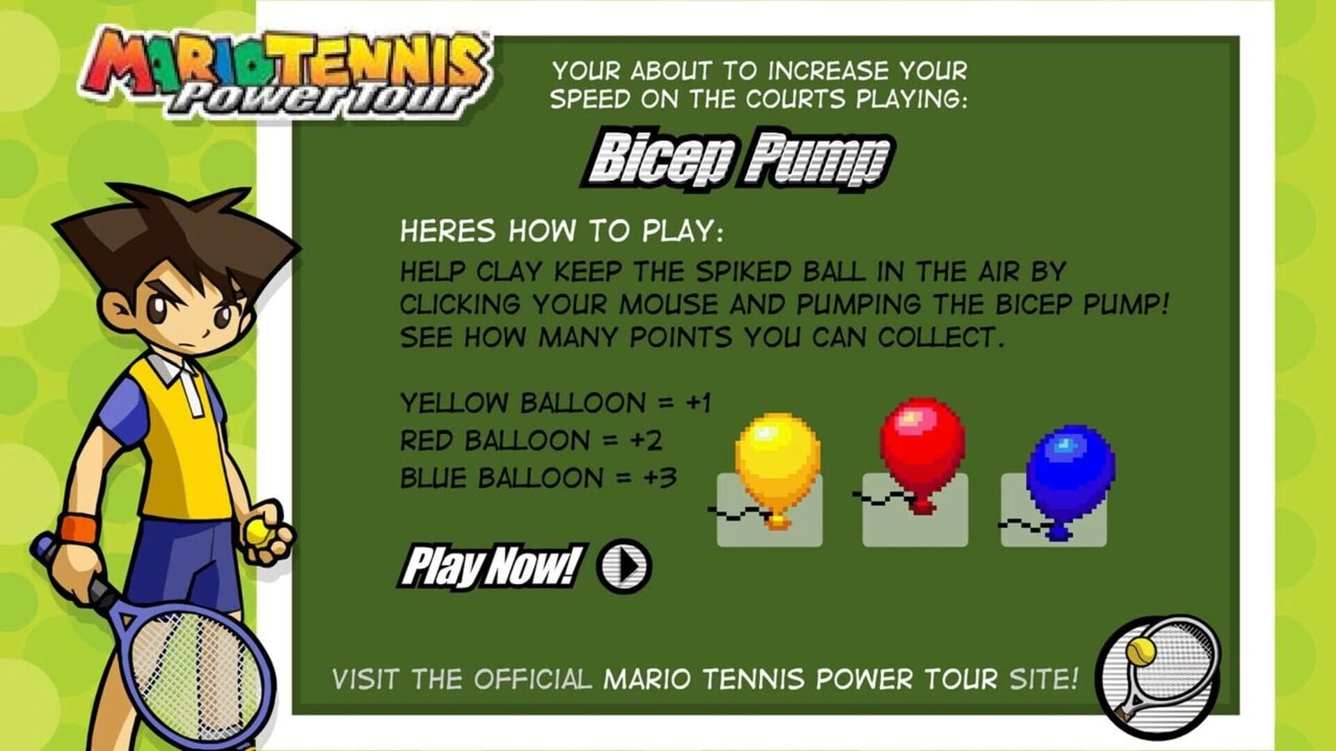 Mario Tennis: Power Tour - Bicep Pump screenshot 1