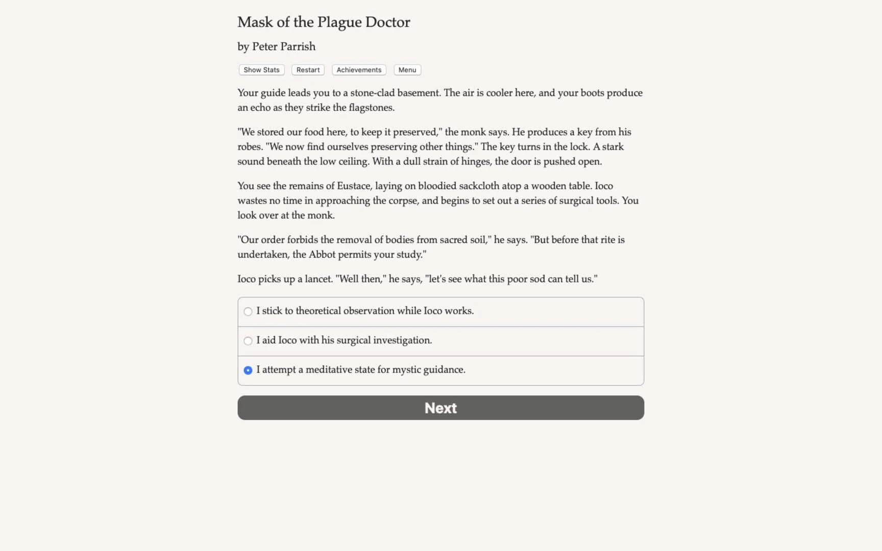 Mask of the Plague Doctor screenshot 1