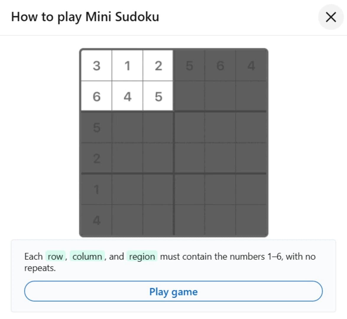 Mini Sudoku screenshot 1