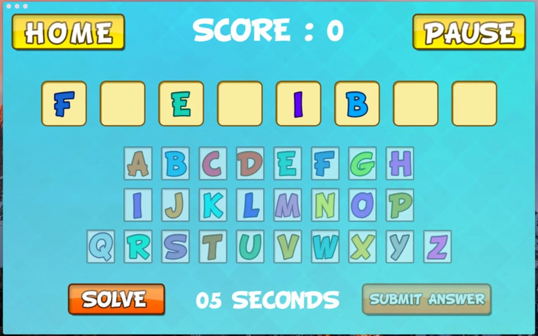 Missing Letters screenshot 2