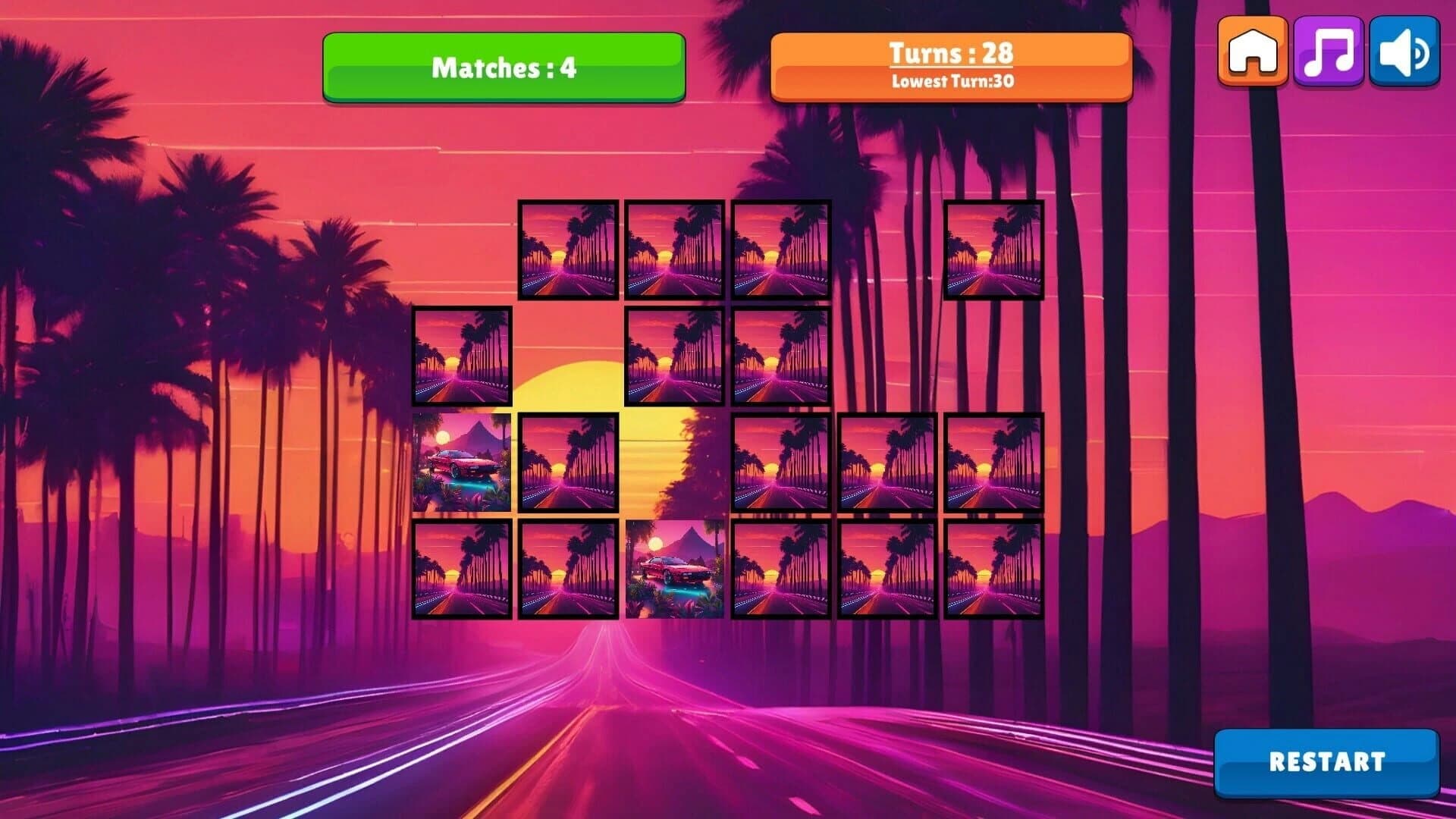 OG Memory: Synthwave Cars screenshot 1
