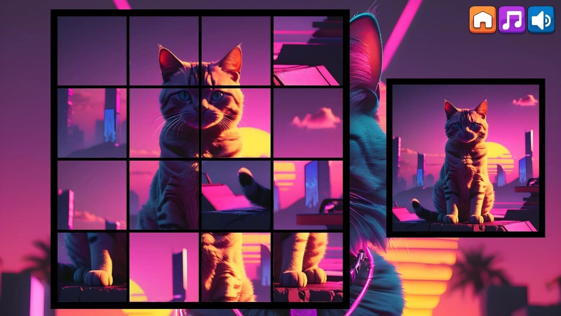 OG Puzzlers: Synthwave Cats screenshot 1
