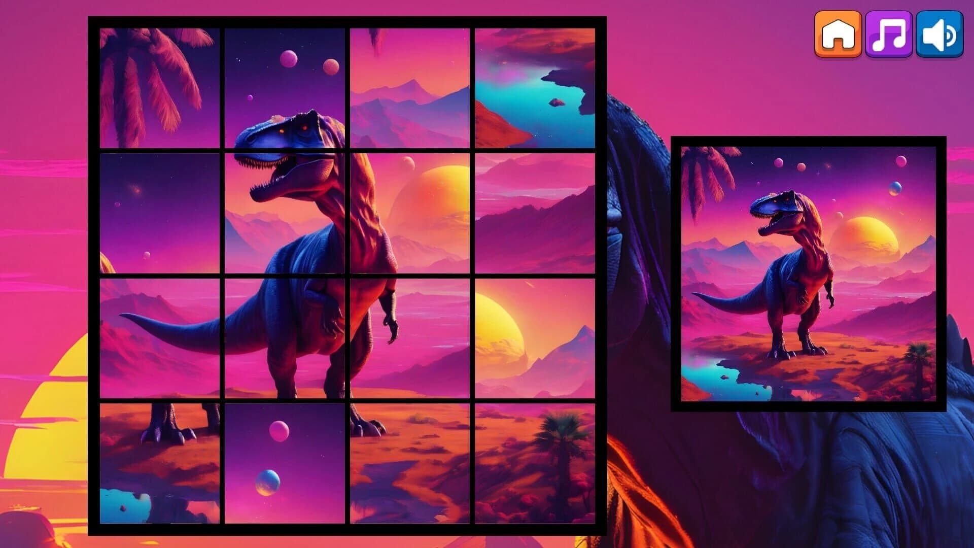 OG Puzzlers: Synthwave Dinosaurs screenshot 2