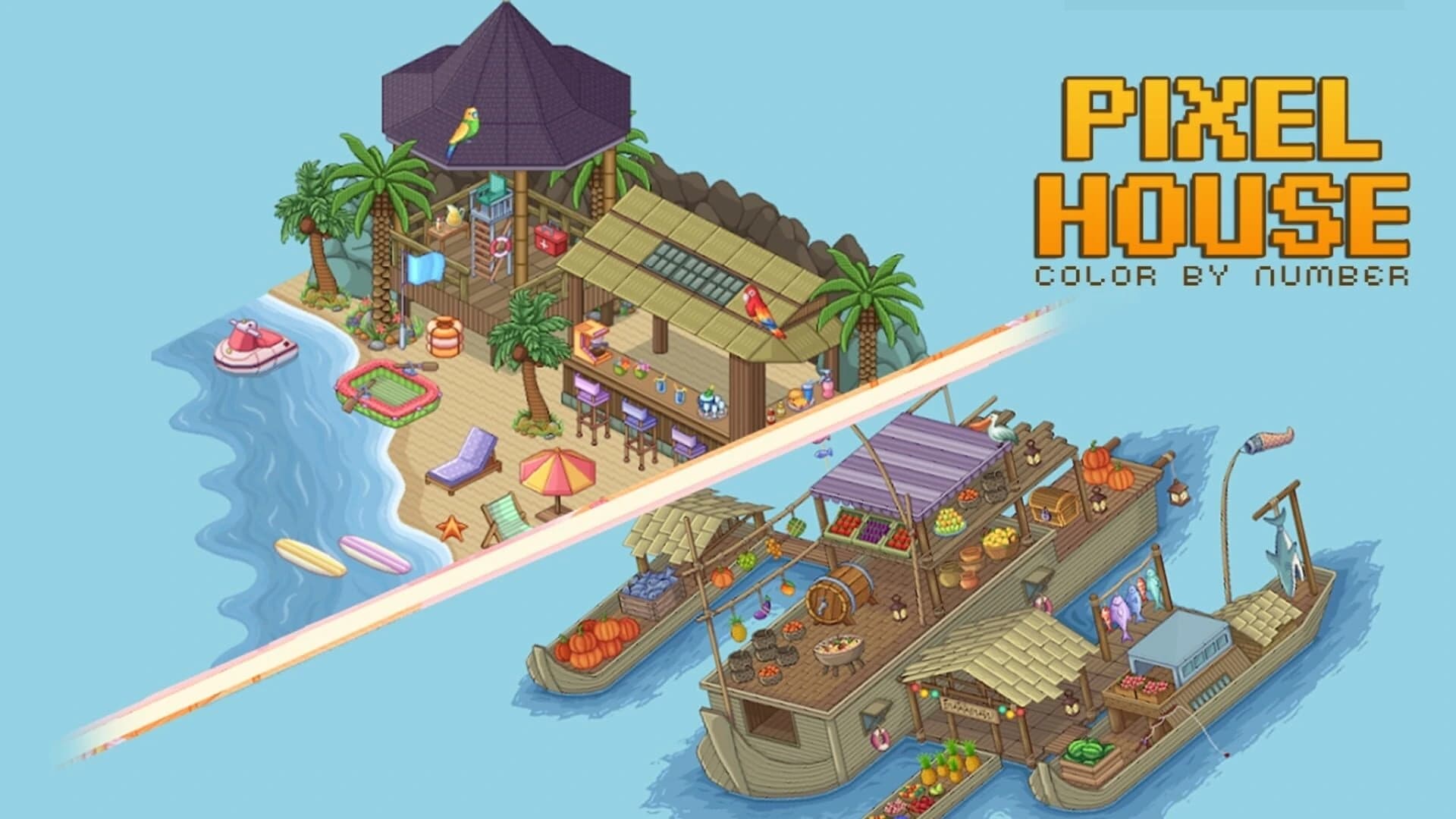 Pixel House: Color by Number screenshot 1