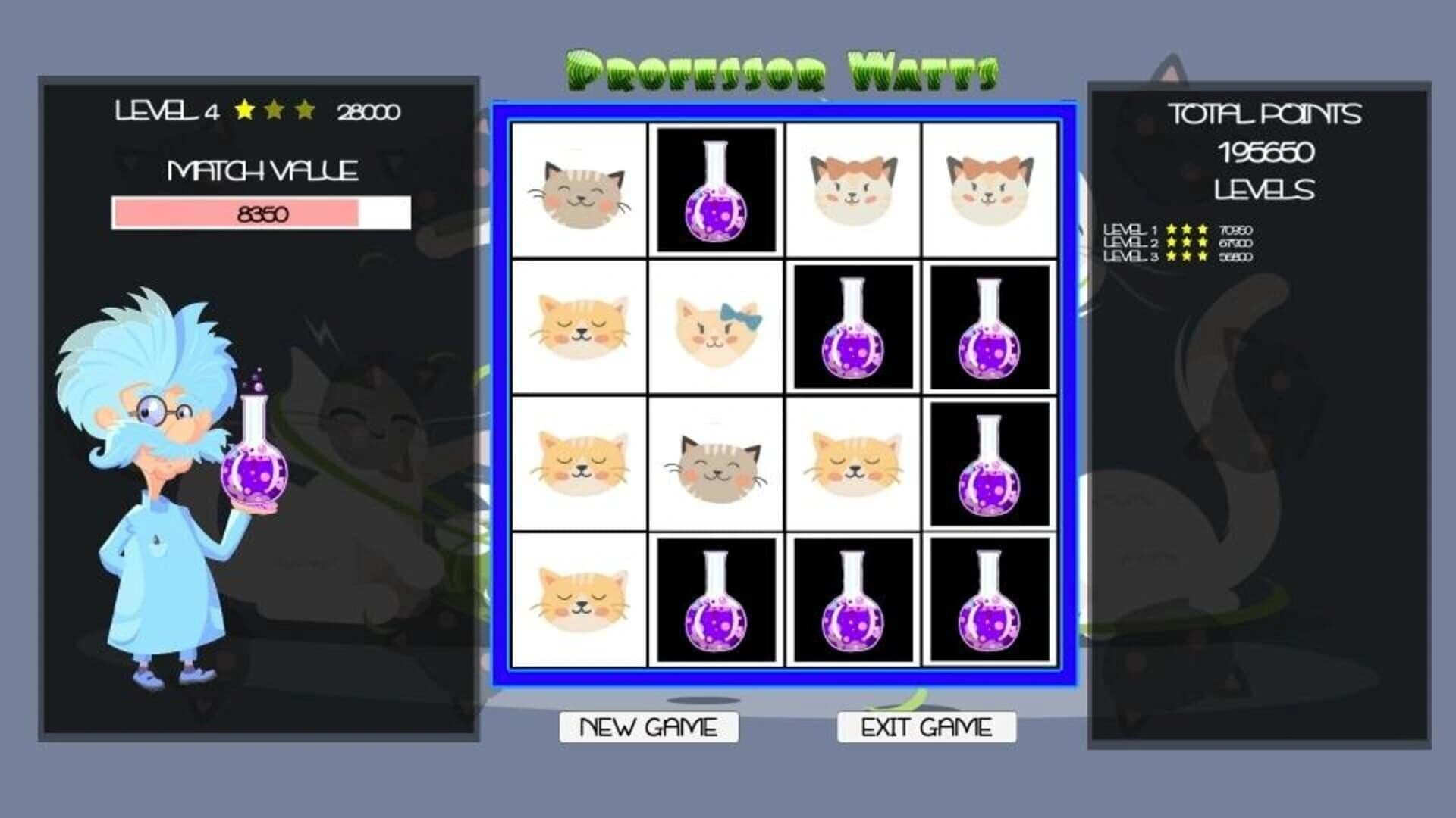 Professor Watts Memory Match: Cats screenshot 3