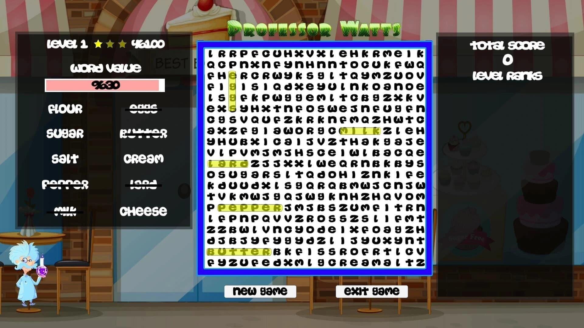 Professor Watts Word Search: Yummy Foods screenshot 1
