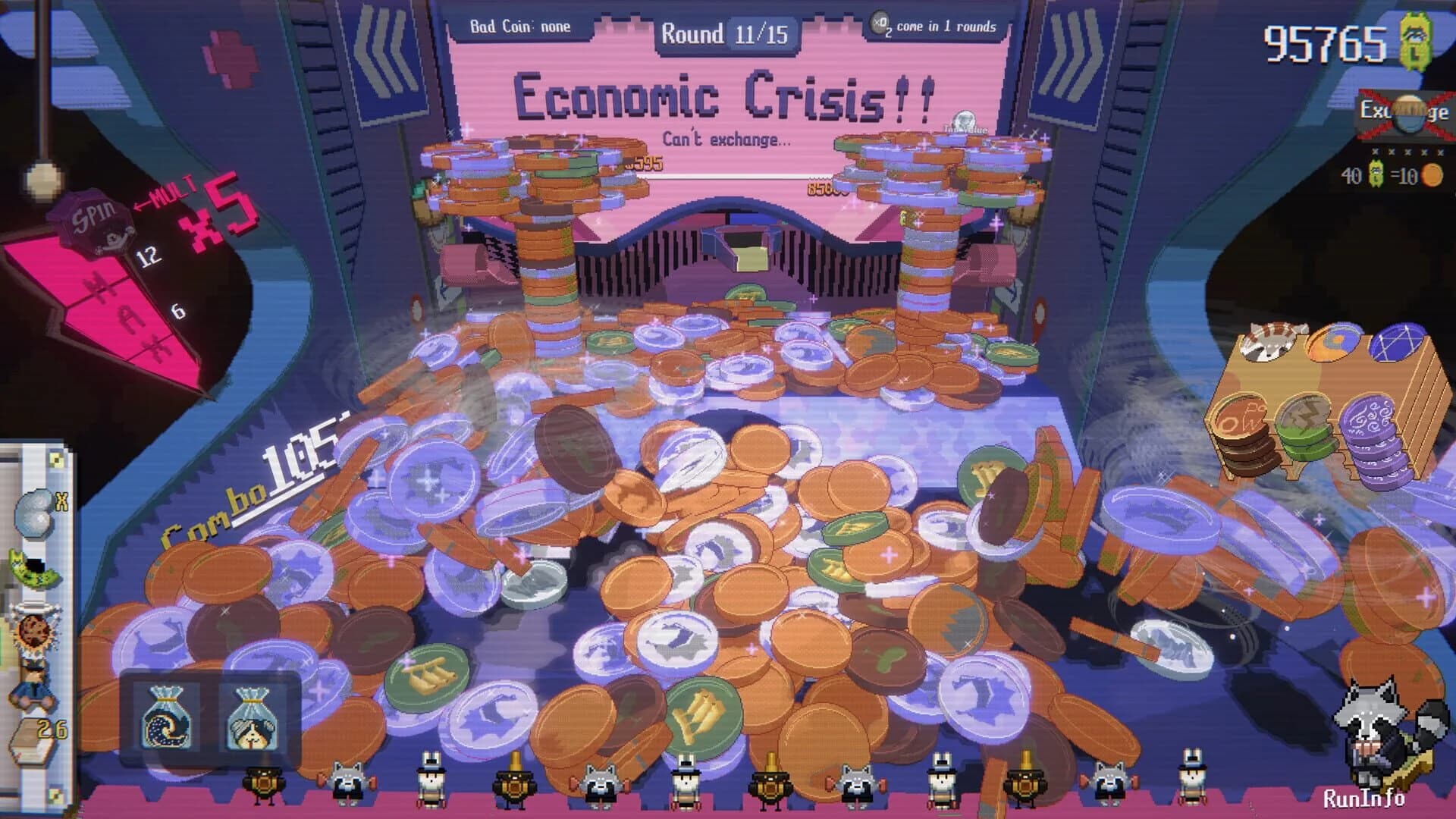 Raccoin: Coin Pusher Roguelike screenshot 2