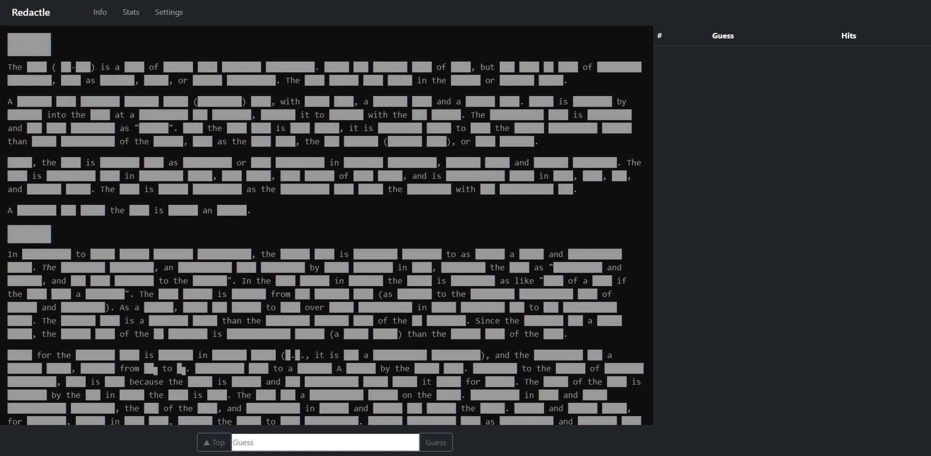 Redactle screenshot 1
