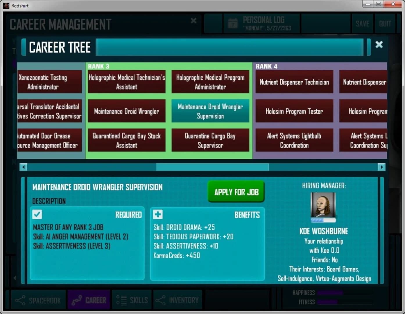 Redshirt screenshot 2