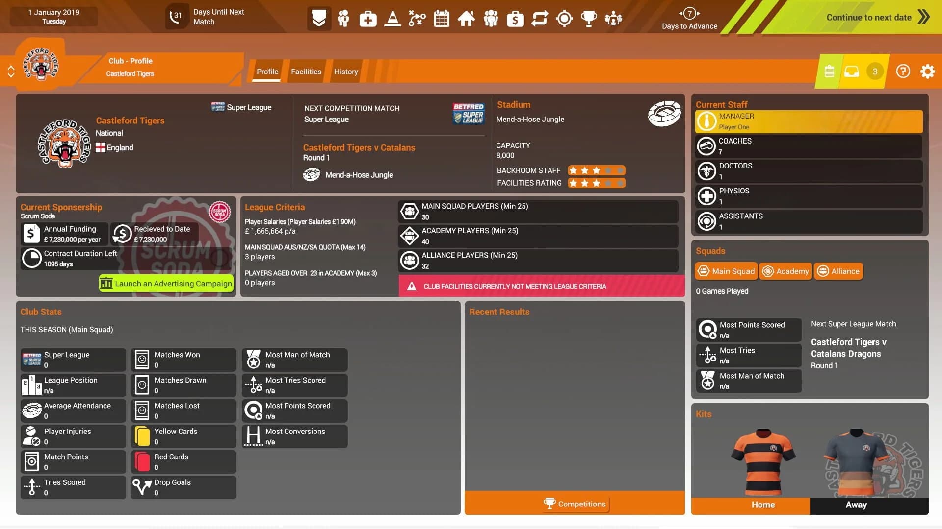 Rugby League Team Manager 3 screenshot 1