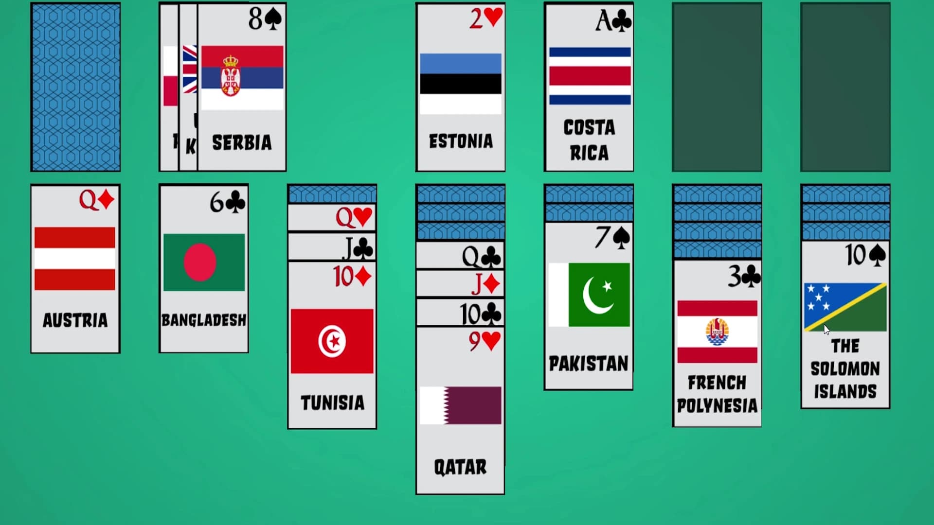 Solitaire: Learn the Flags! screenshot 6