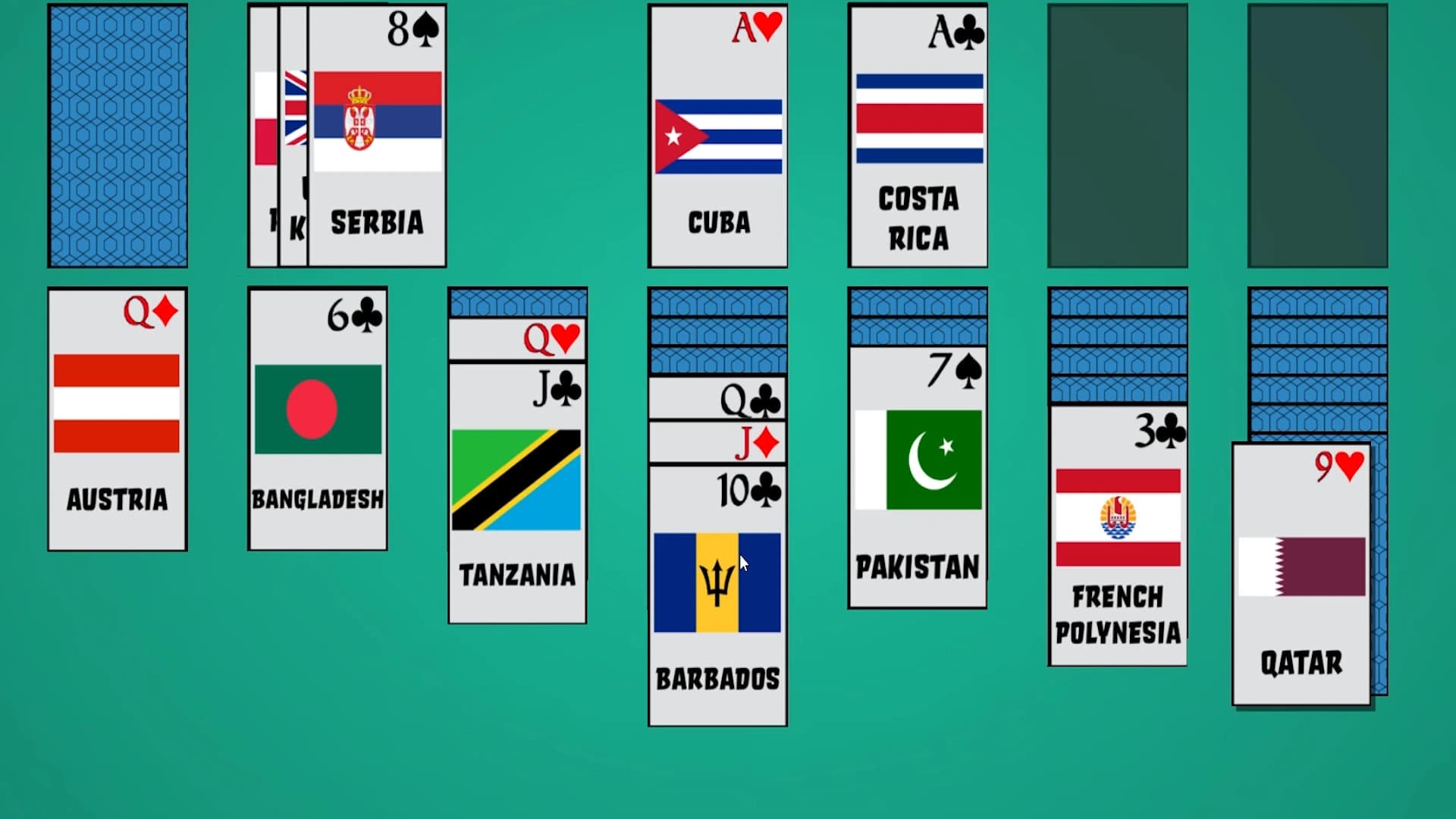 Solitaire: Learn the Flags! screenshot 3