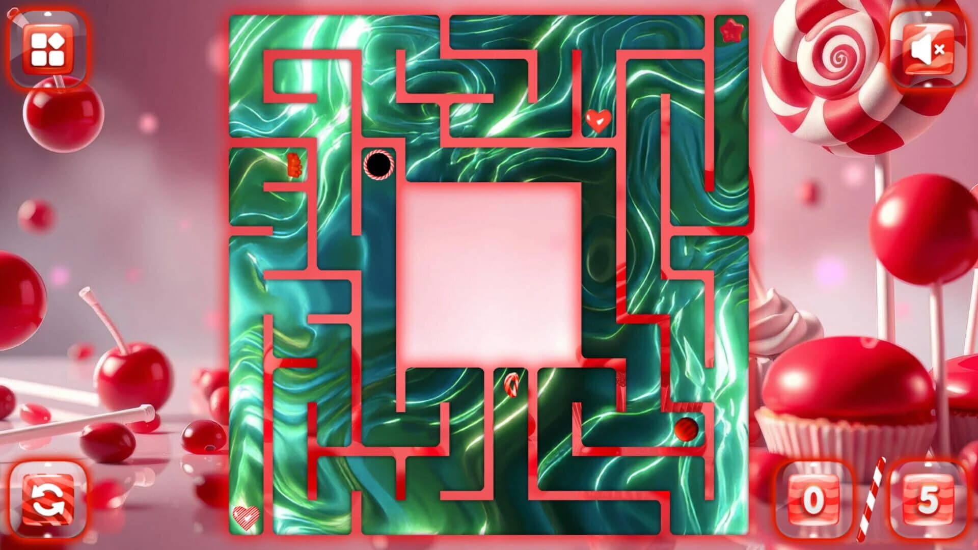 Sweetie Candy Maze: Red Cherry screenshot 2