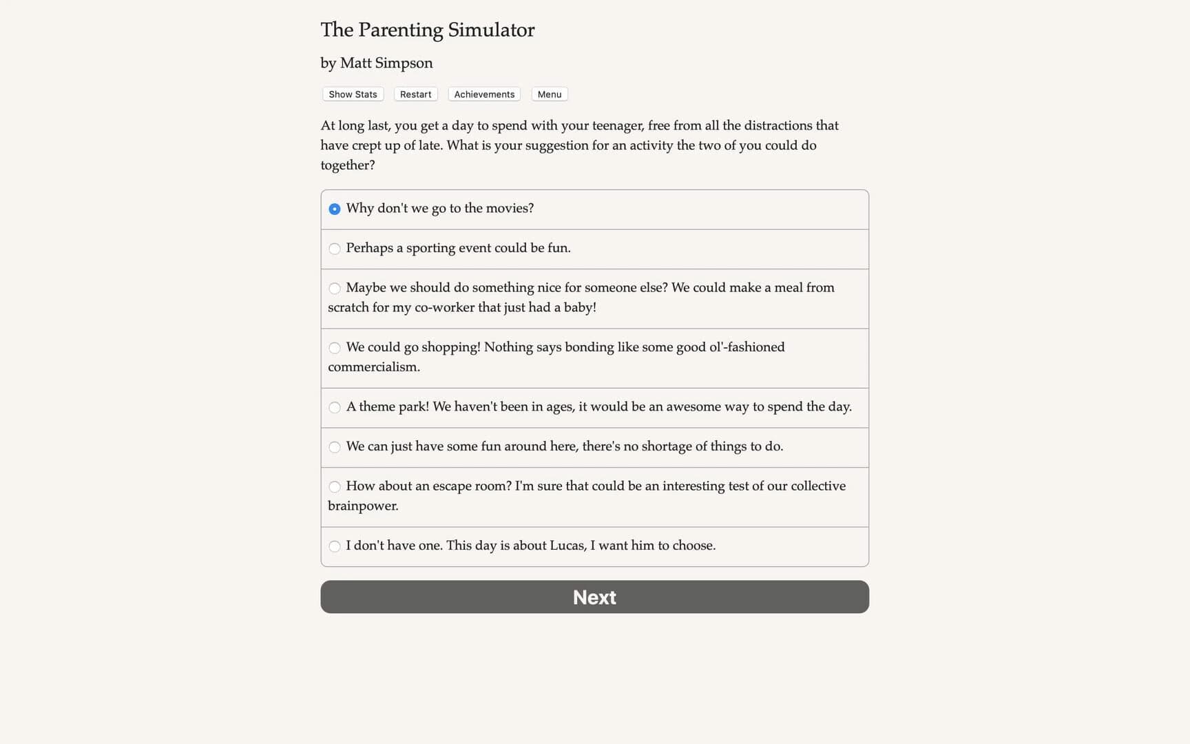 The Parenting Simulator screenshot 1