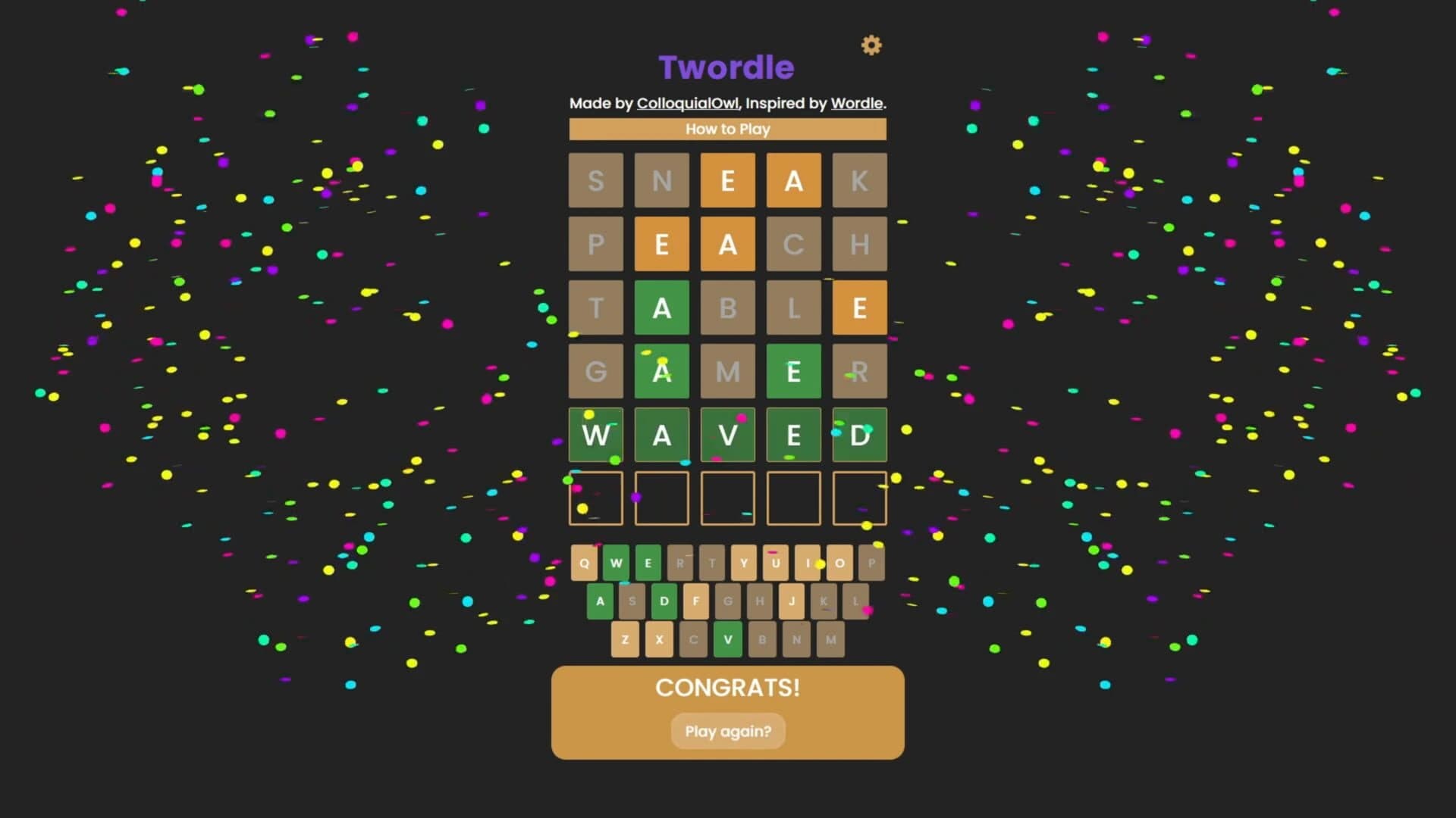 Twordle screenshot 2