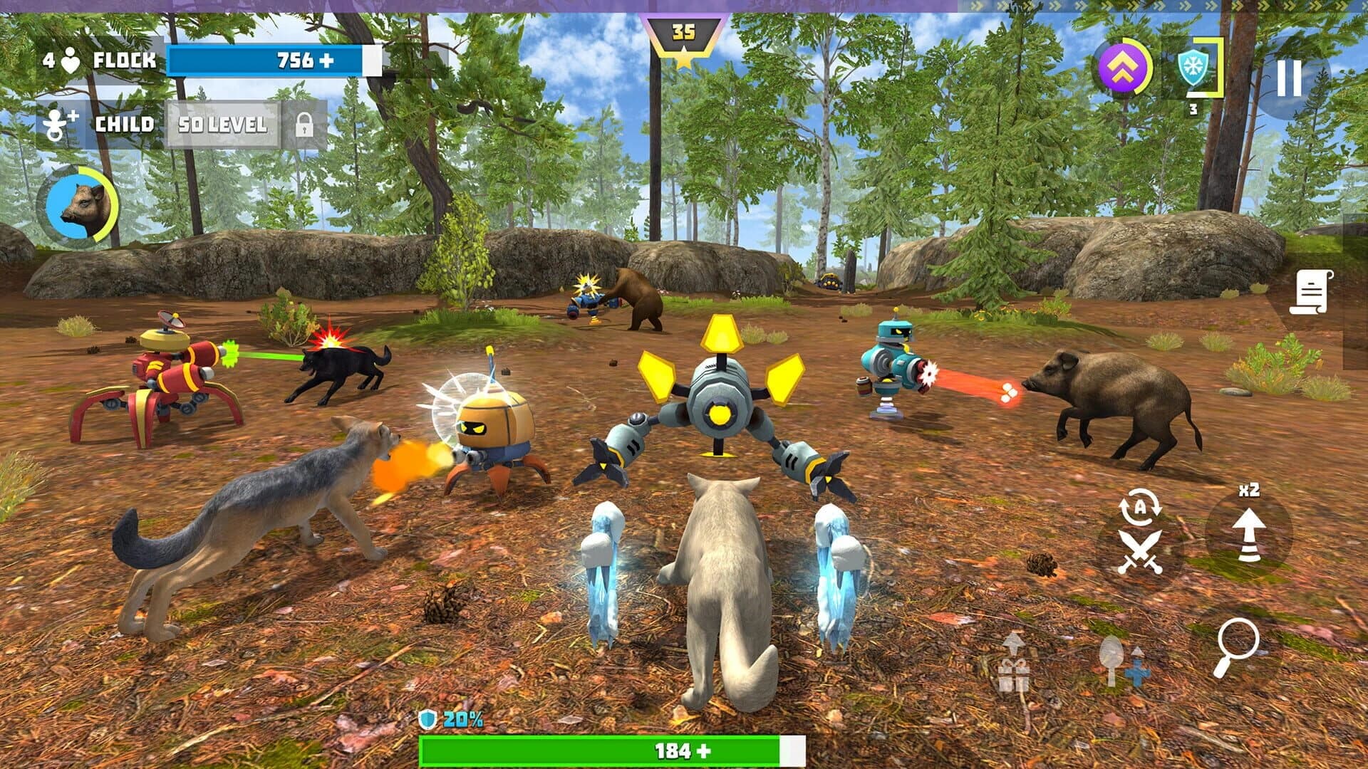 Wolf Hero: Animals vs. Robots screenshot 3