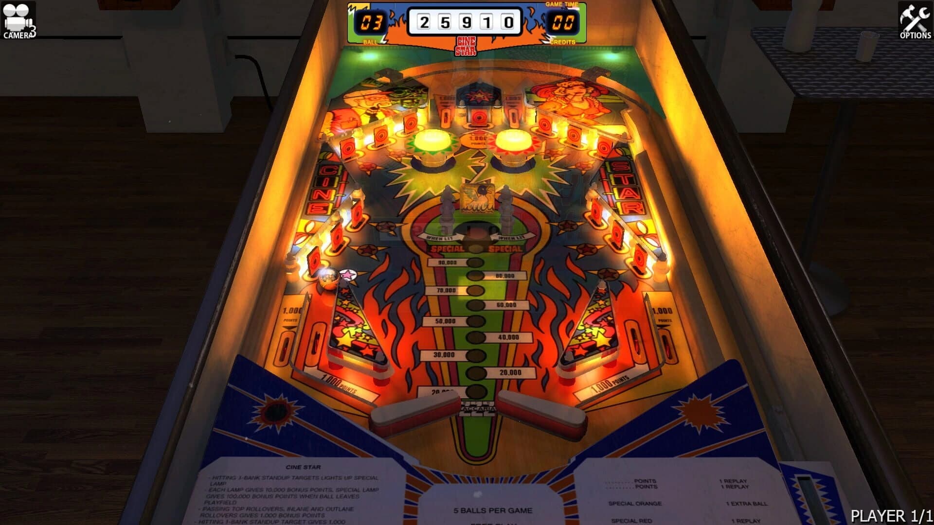 Zaccaria Pinball: Cine Star Table screenshot 3