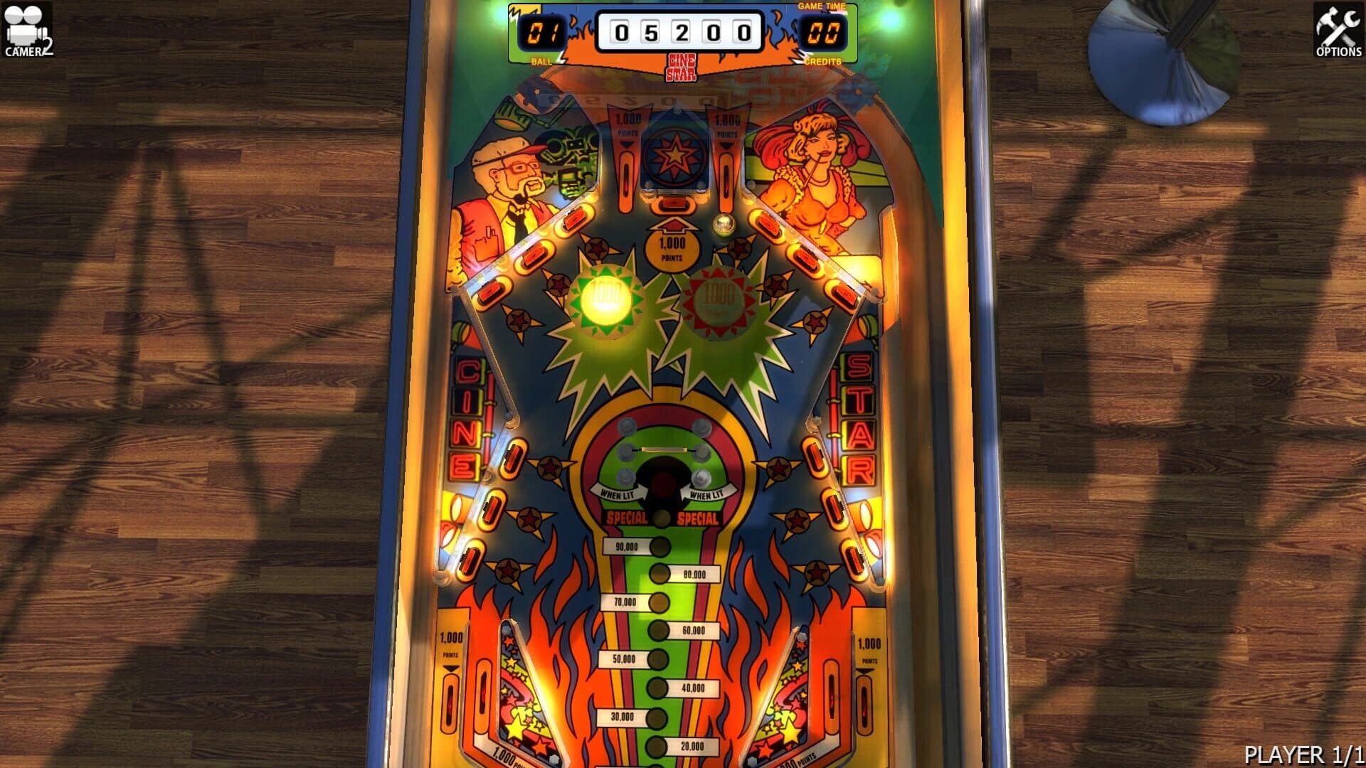Zaccaria Pinball: Cine Star Table screenshot 2