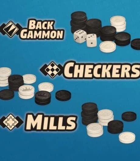 3in1 Game Collection: Backgammon + Checkers + Mills